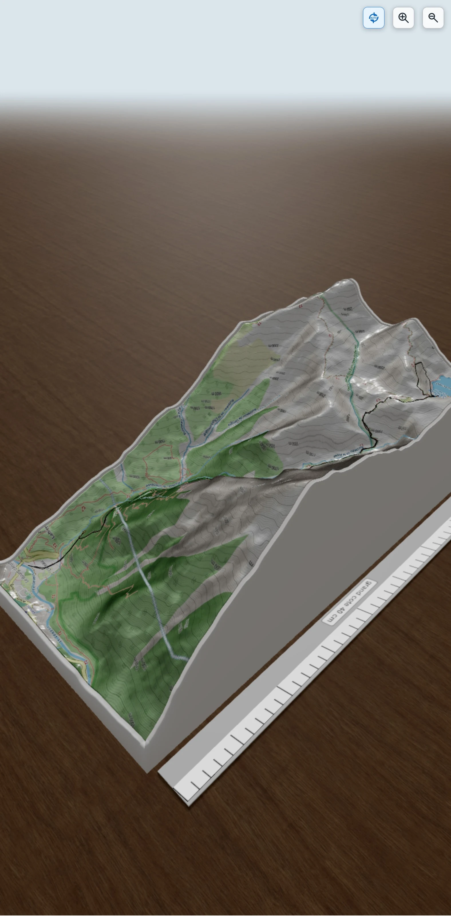 Carte en relief 3D de Lac de la Muzelle et la pierre percée, avec relief topographique