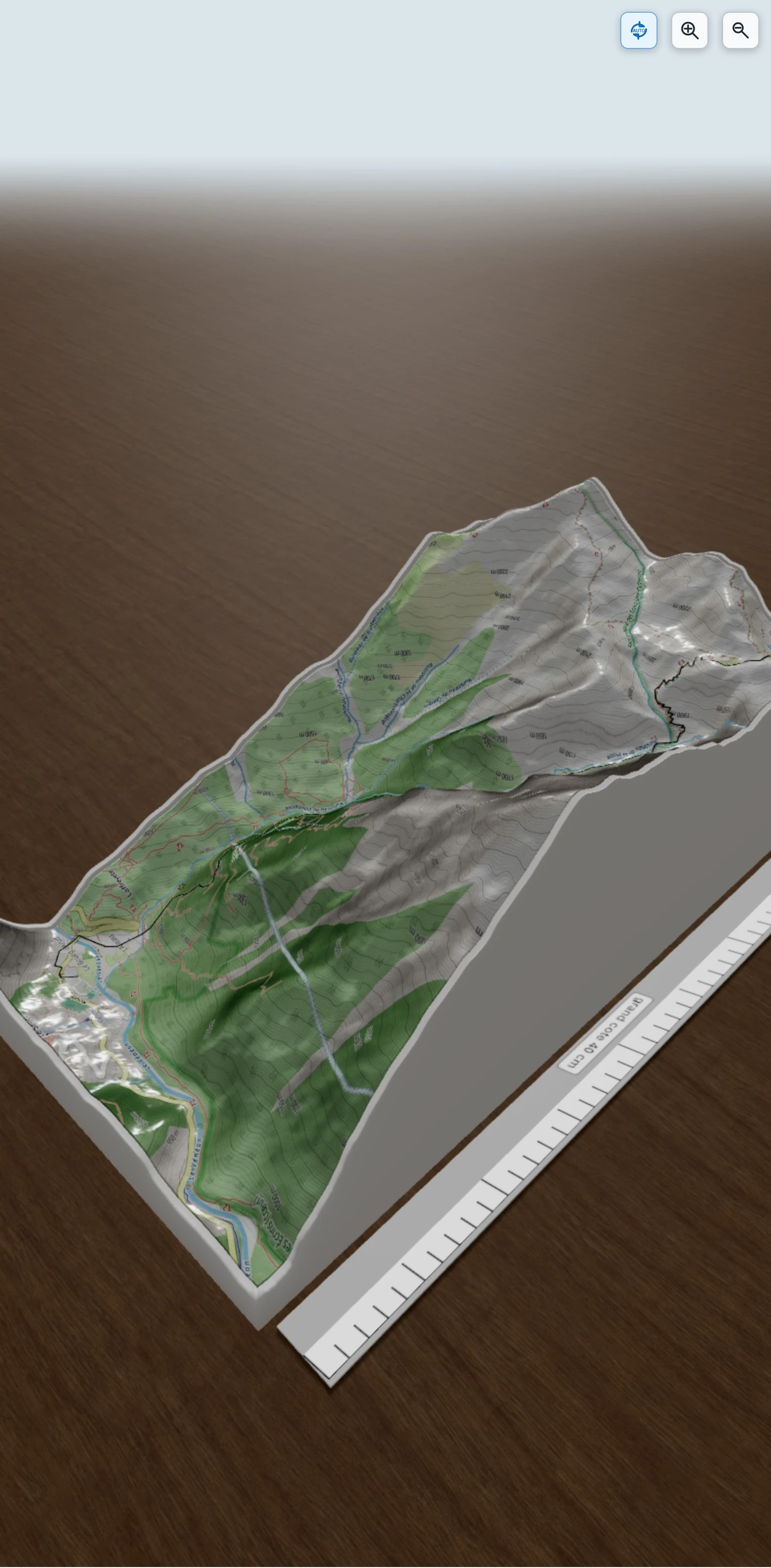 Carte en relief 3D de Lac de la Muzelle, avec relief topographique