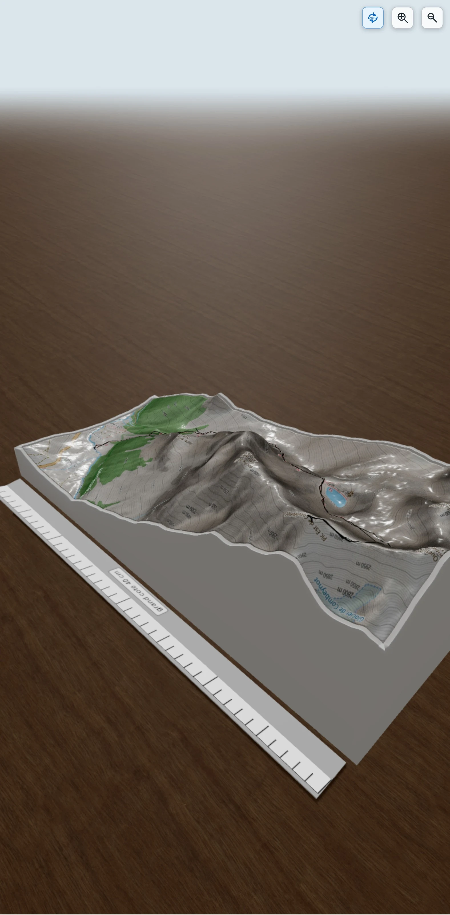 Carte en relief 3D de Lac et Pic Est de Combeynot, avec relief topographique