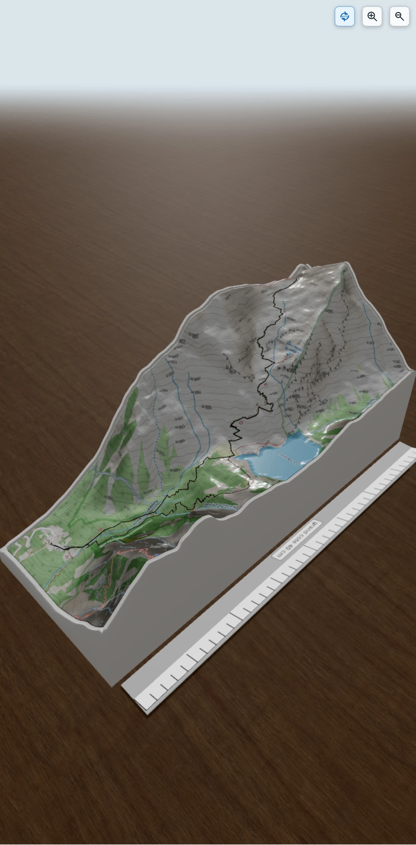 Carte en relief 3D de Lac Lauvitel, avec relief topographique