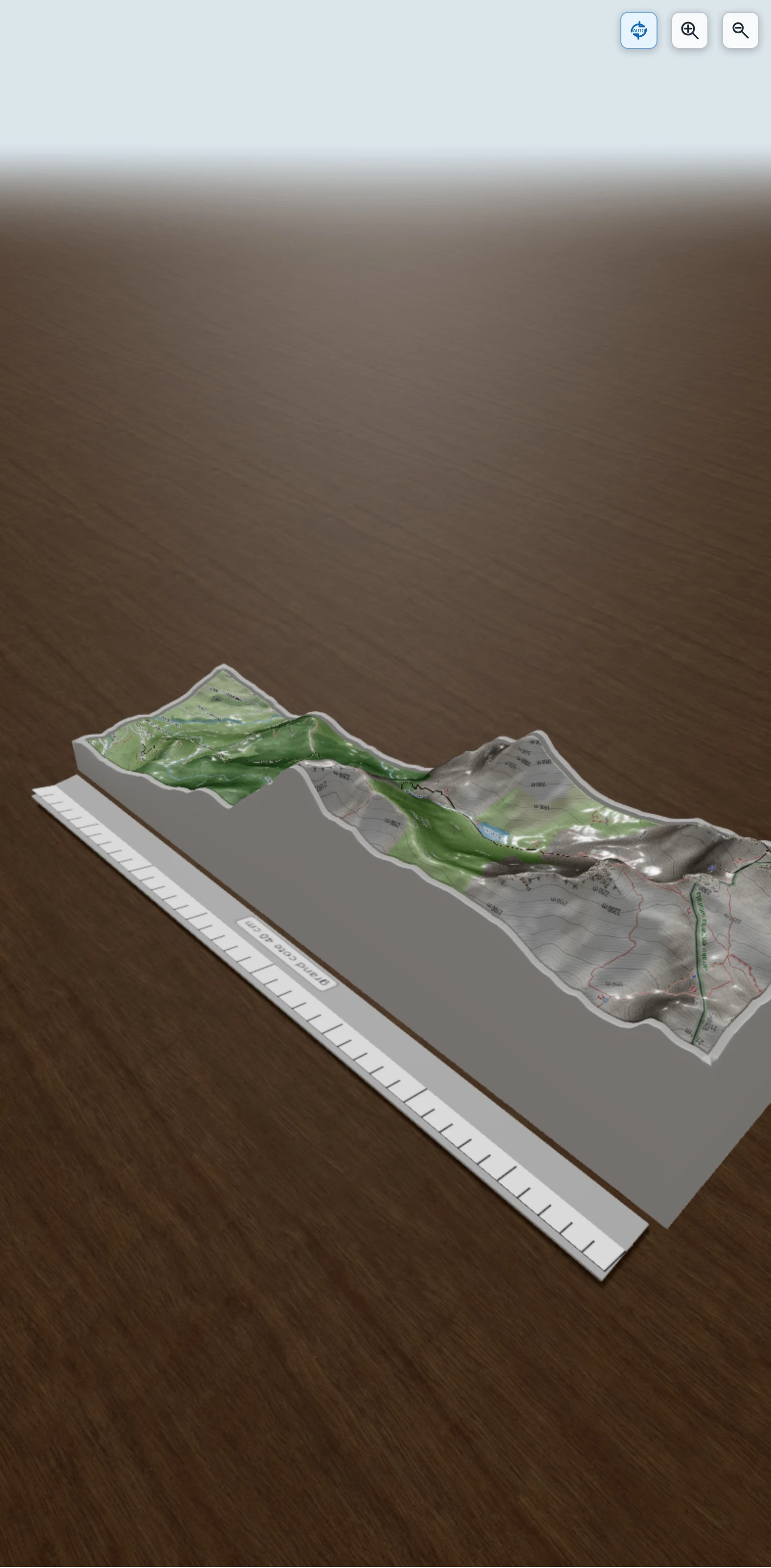 Carte en relief 3D de lac lhur, avec relief topographique