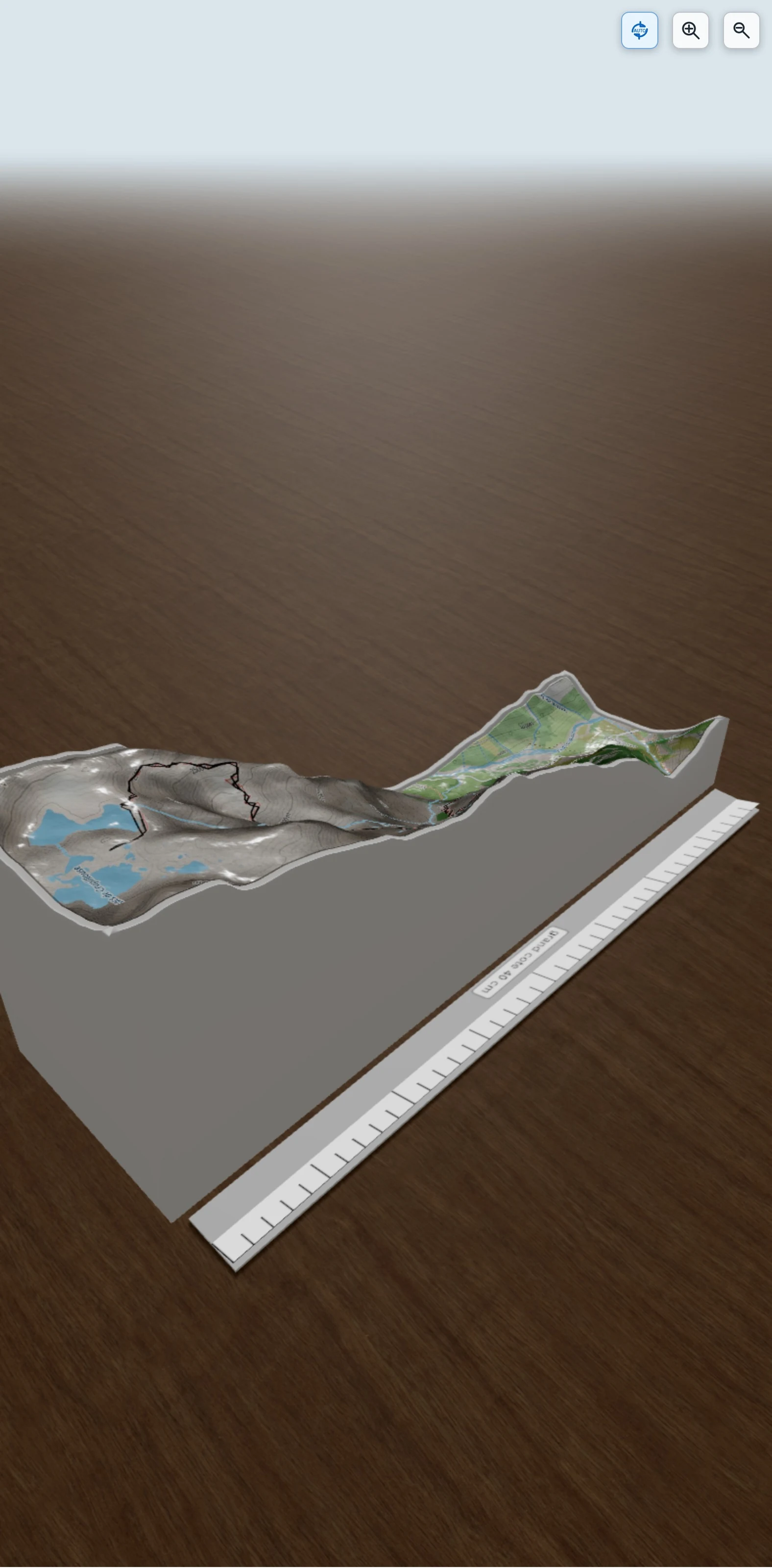 Carte en relief 3D de Lacs de Crupillouse, avec relief topographique