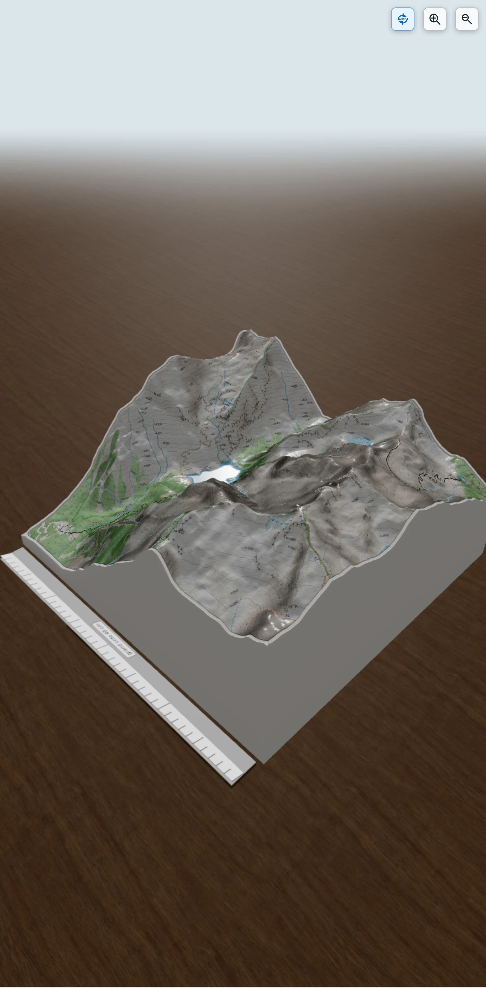 Carte en relief 3D de Lauvitel GR54, avec relief topographique