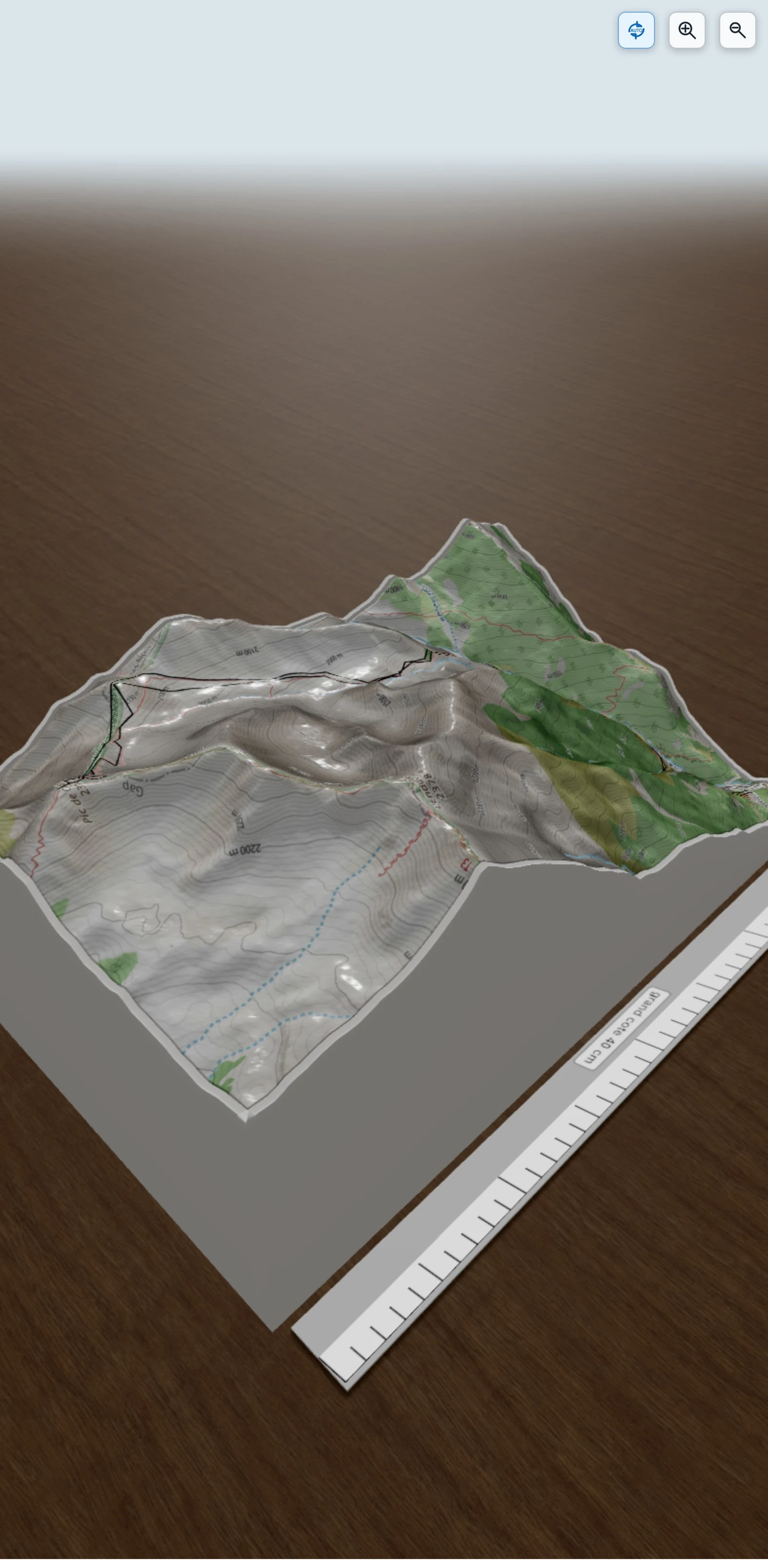 Carte en relief 3D de Le Col La Rousse au dessus du Lauzet, avec relief topographique