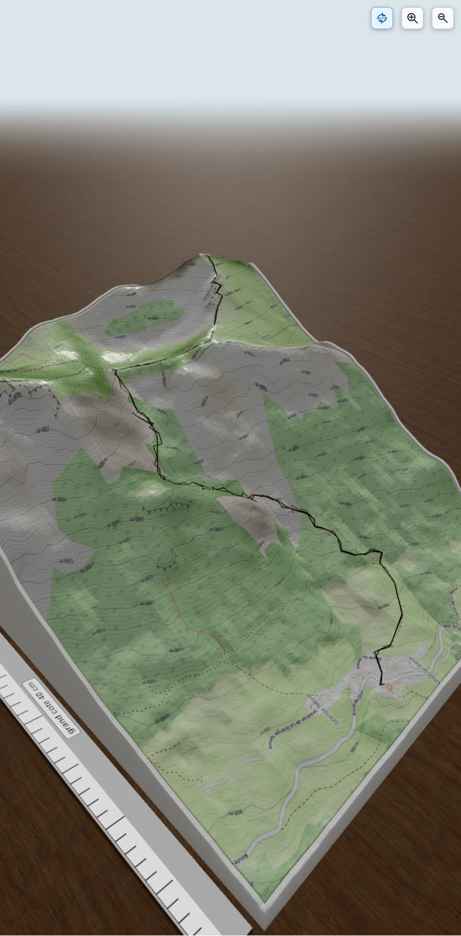 Carte en relief 3D de Le Colombier Bauges, avec relief topographique