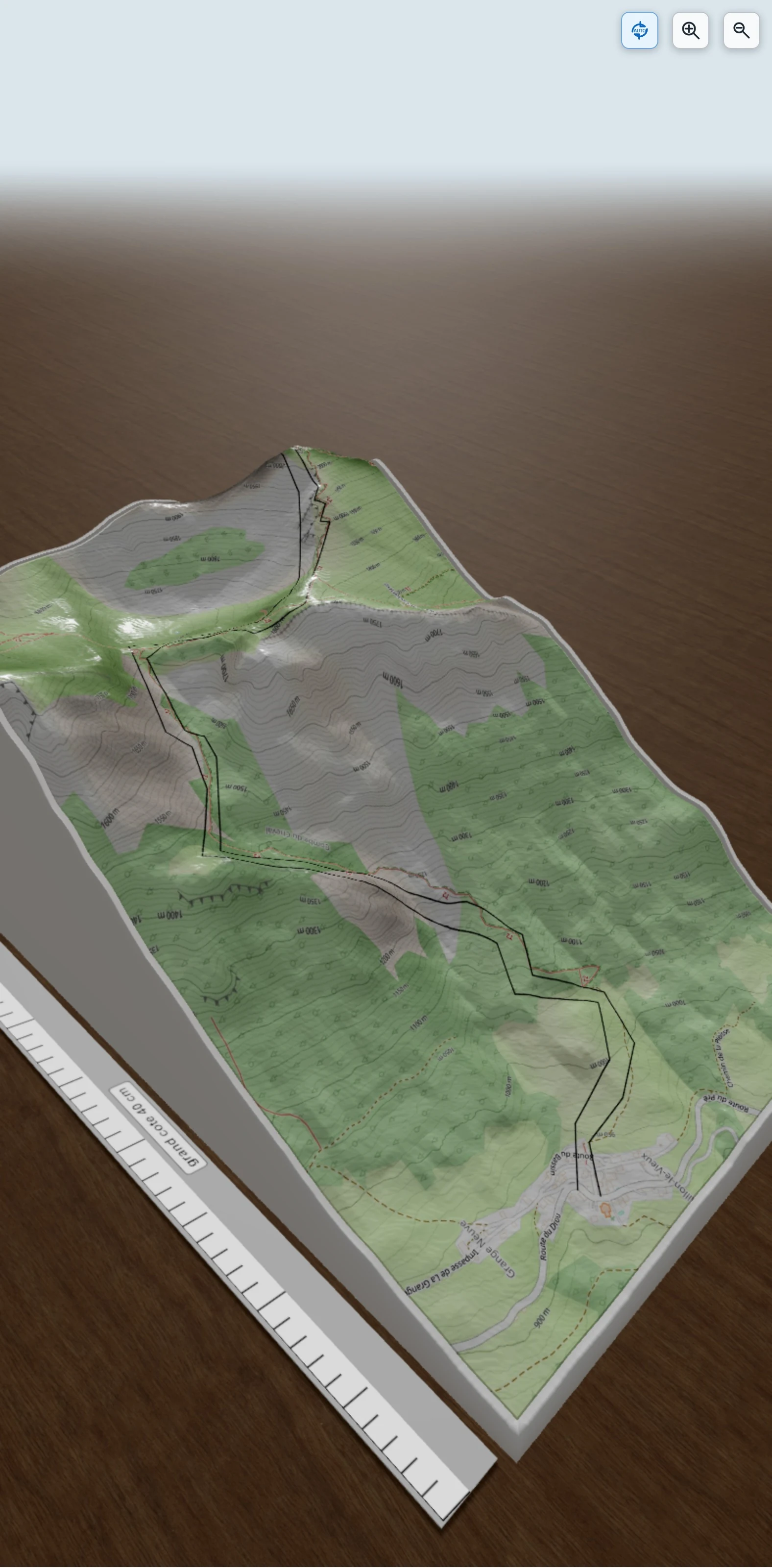 Carte en relief 3D de le Colombier, avec relief topographique
