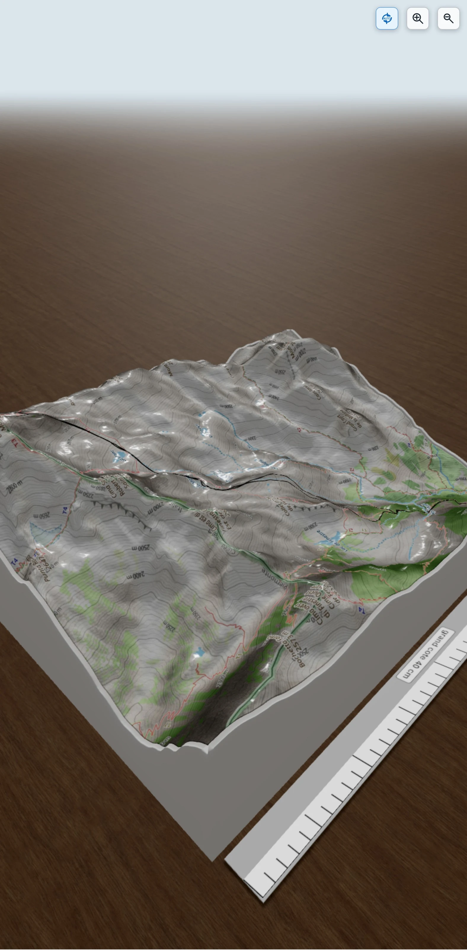 Carte en relief 3D de Le Gelas, avec relief topographique