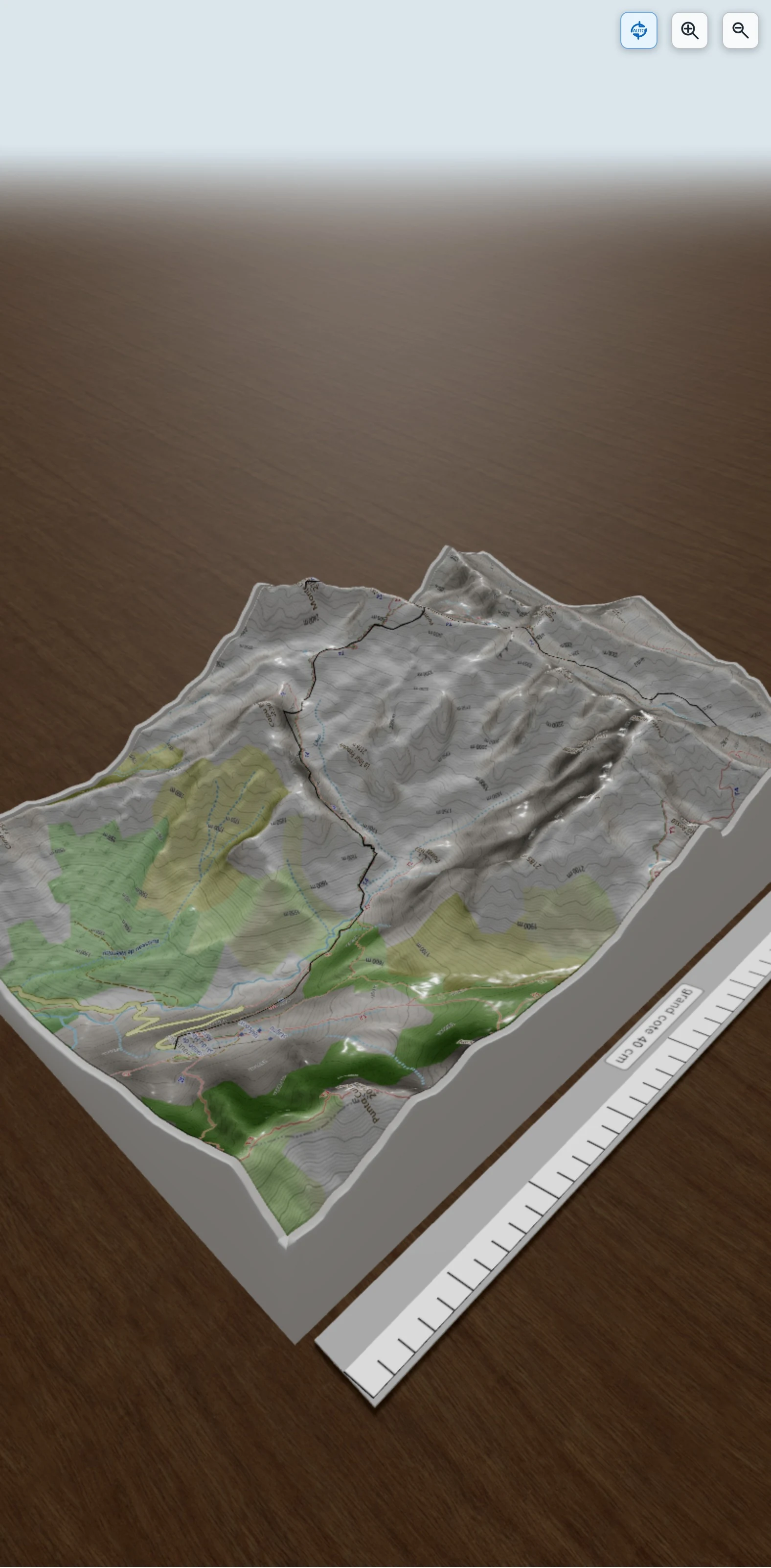 Carte en relief 3D de Le GR 20 en 12 étapes, avec relief topographique