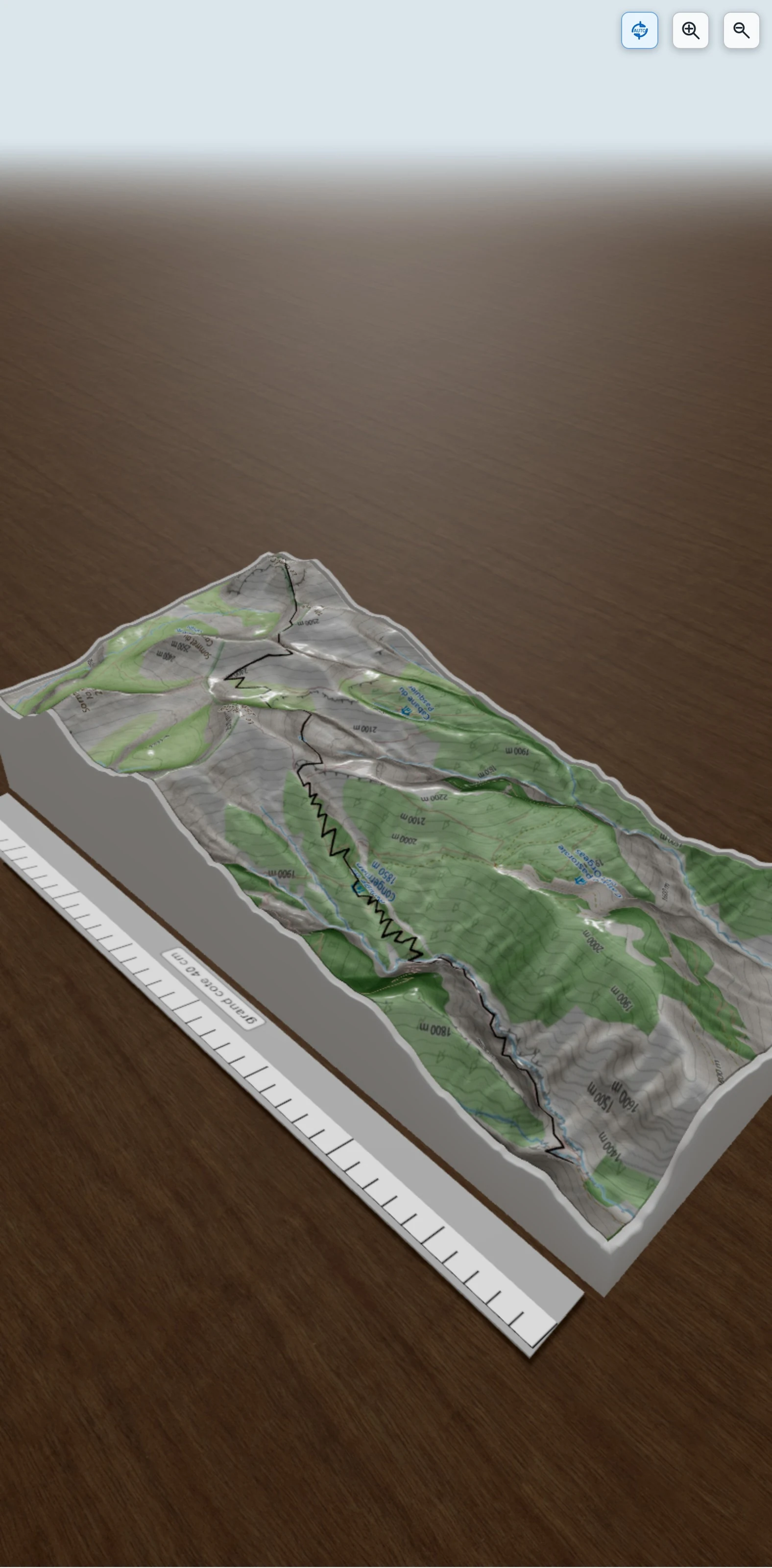 Carte en relief 3D de le grand coyer, avec relief topographique