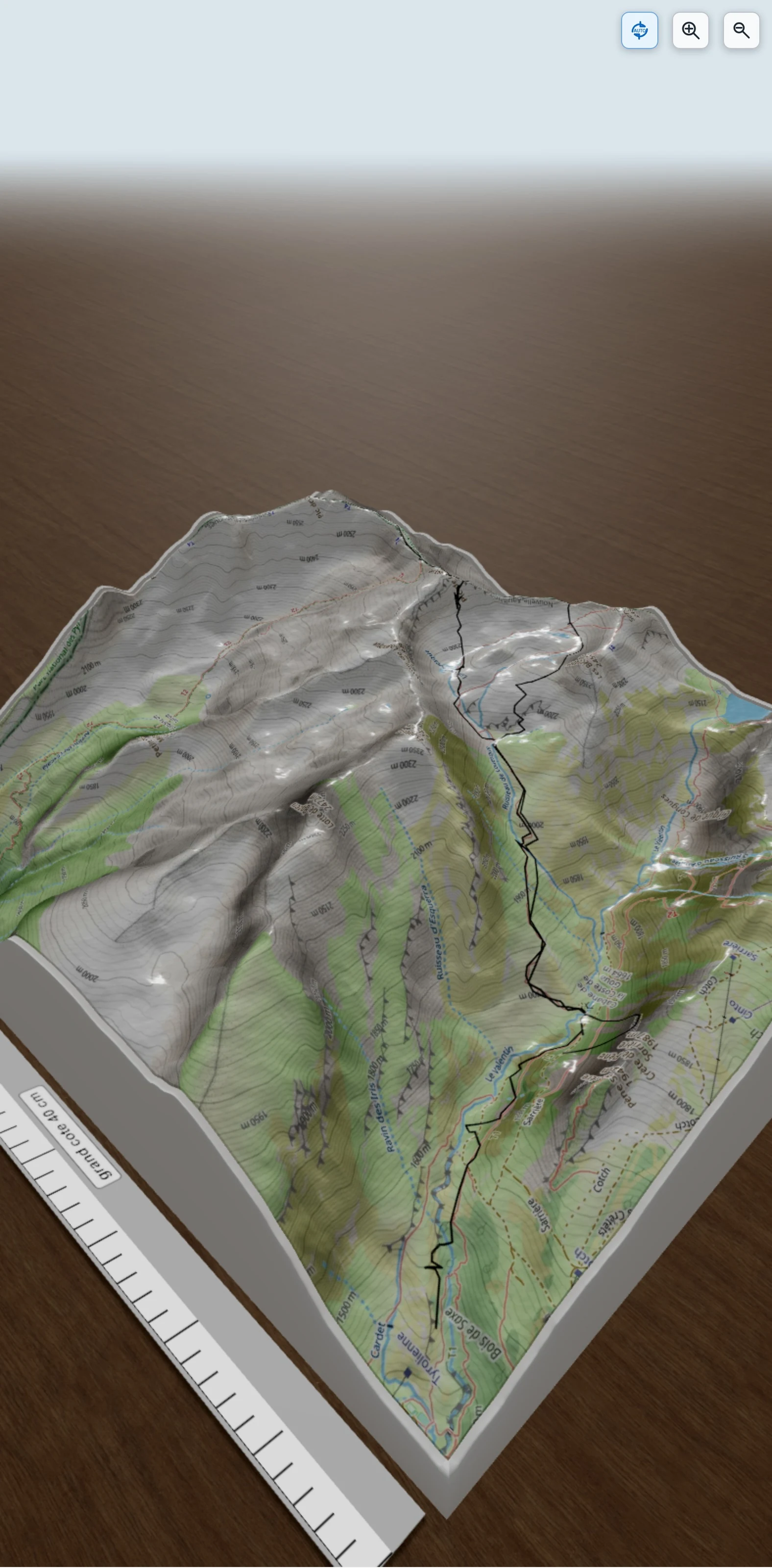 Carte en relief 3D de Le Grand Gabizos, avec relief topographique