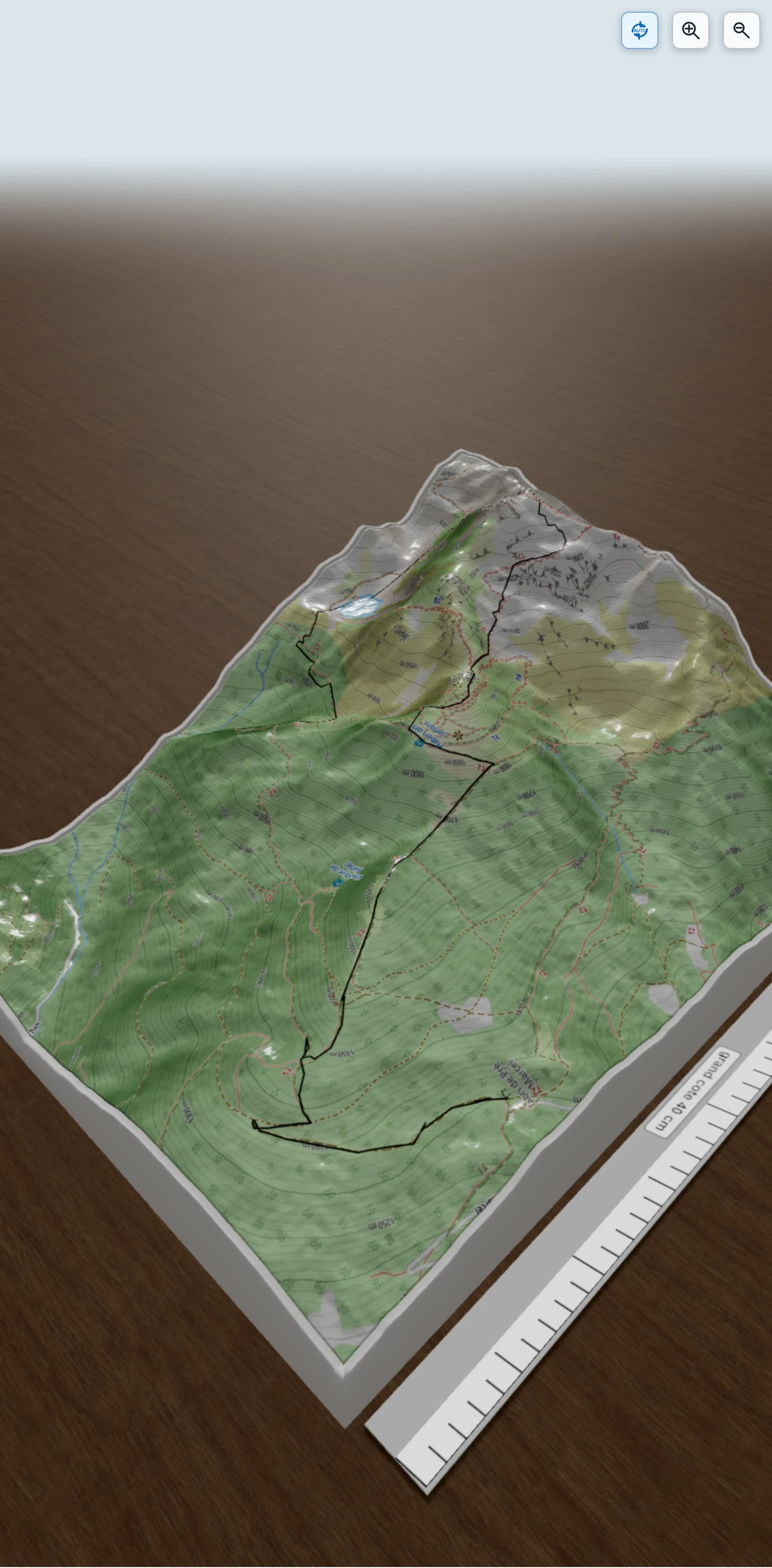 Carte en relief 3D de le grand replomb, avec relief topographique