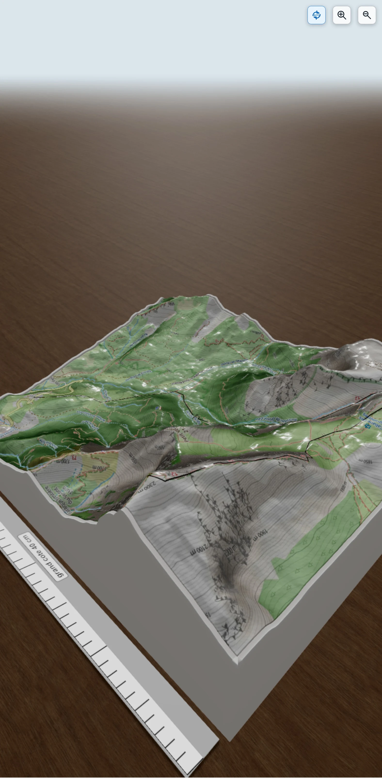 Carte en relief 3D de Le Grand Veymont depuis Saint-Michel-les-Portes, avec relief topographique