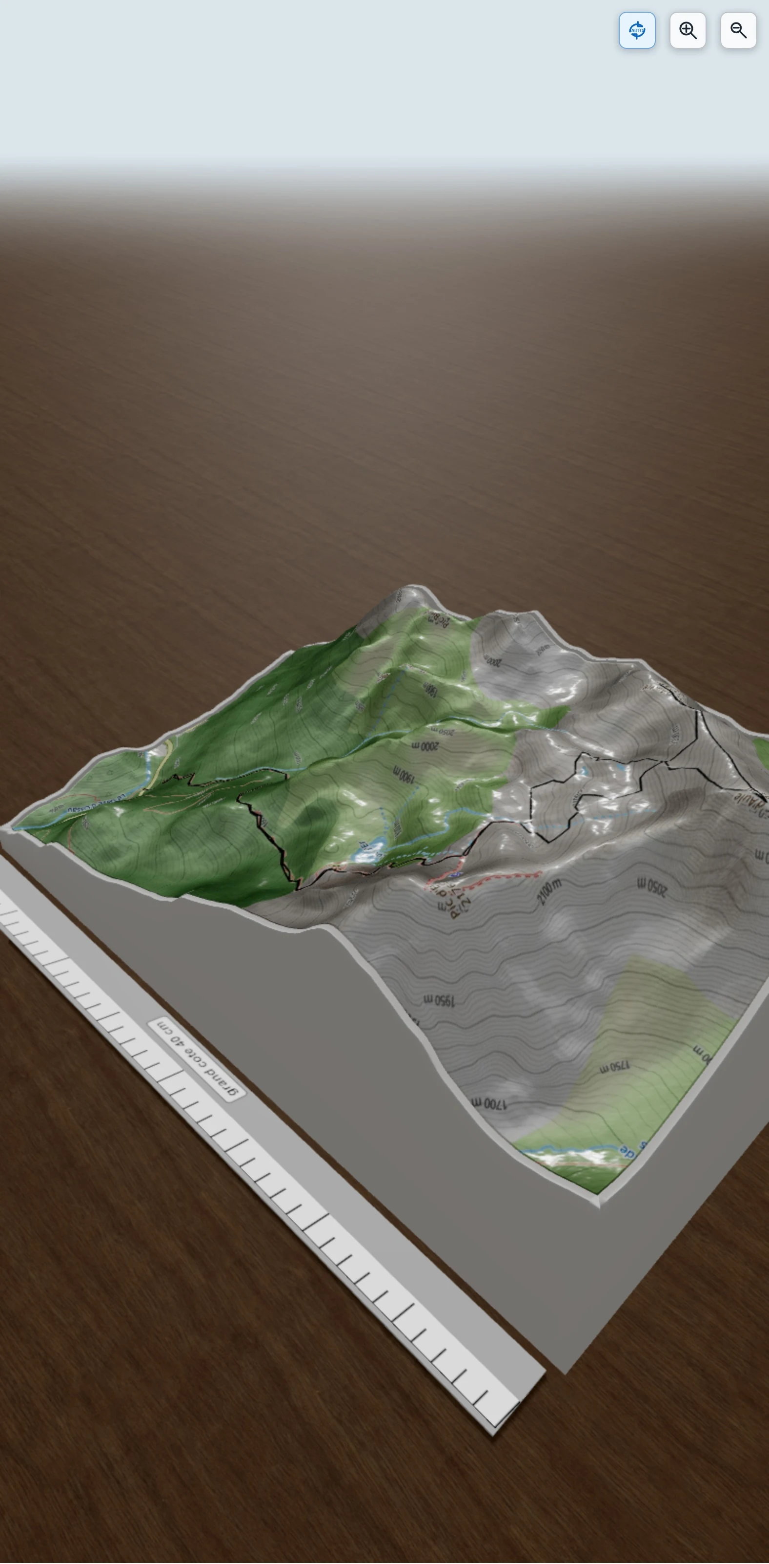 Carte en relief 3D de Le Lac D'ER, avec relief topographique