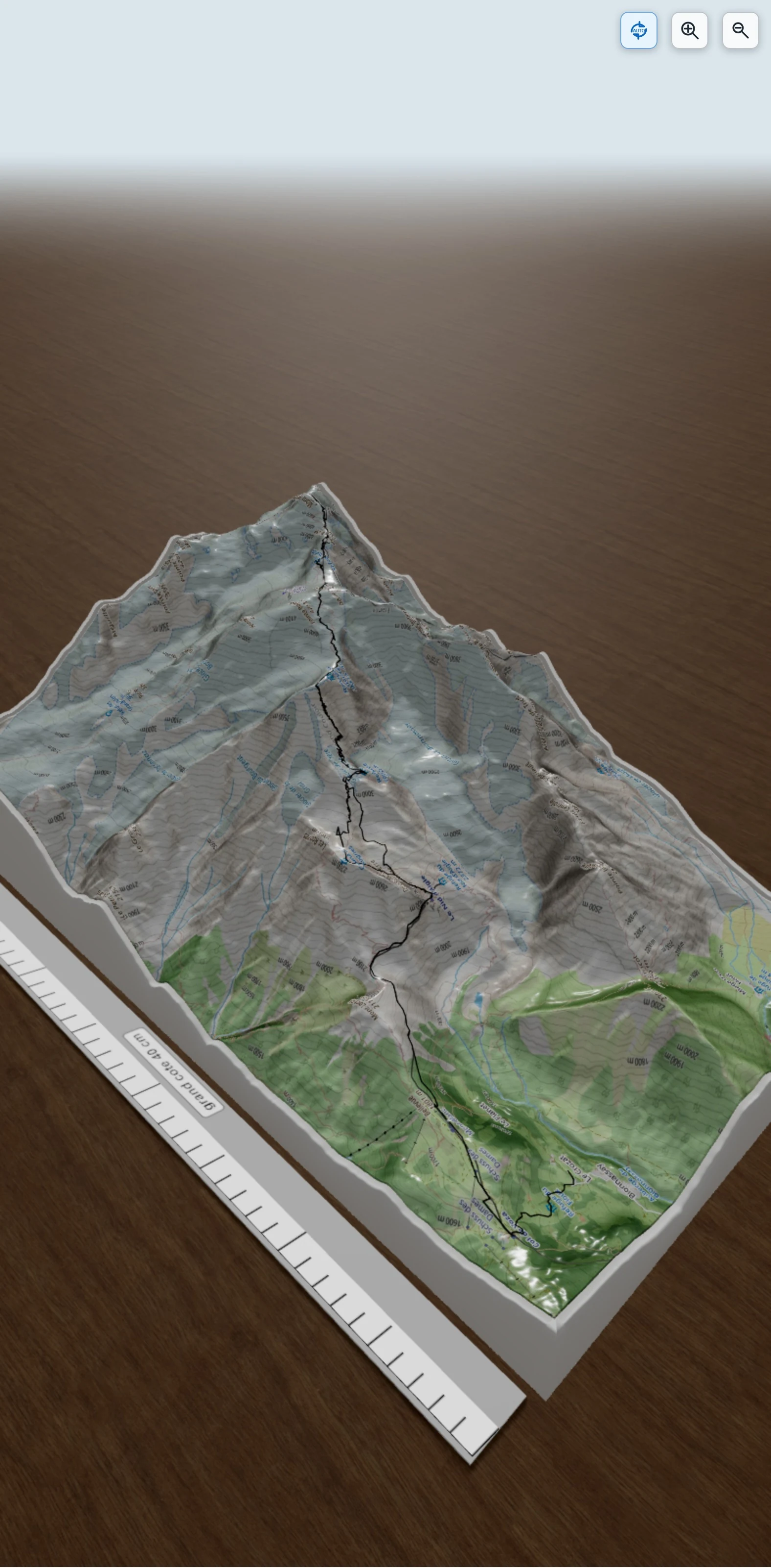 Carte en relief 3D de Le mont blanc, avec relief topographique