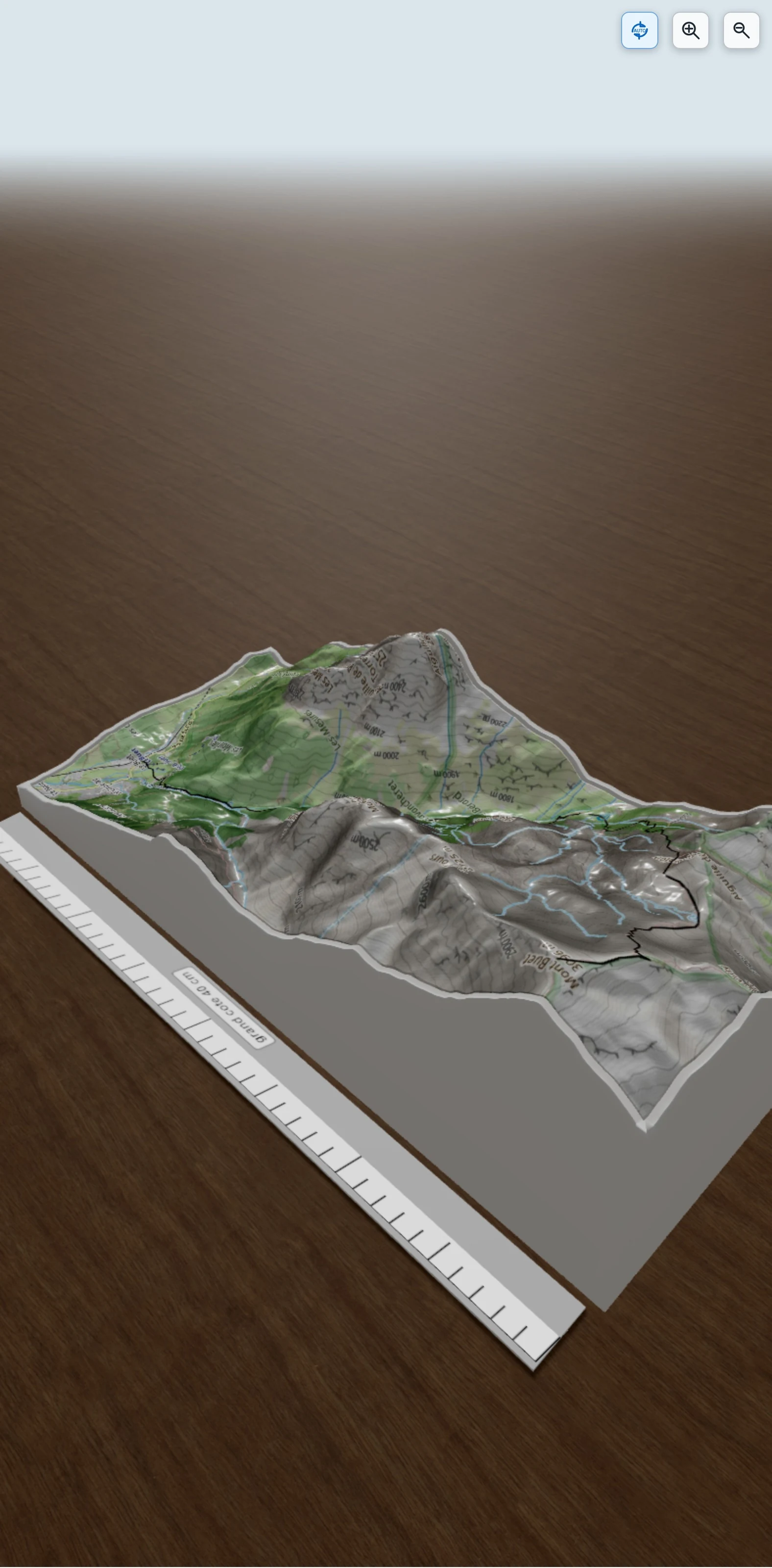 Carte en relief 3D de Le Mont Buet, avec relief topographique