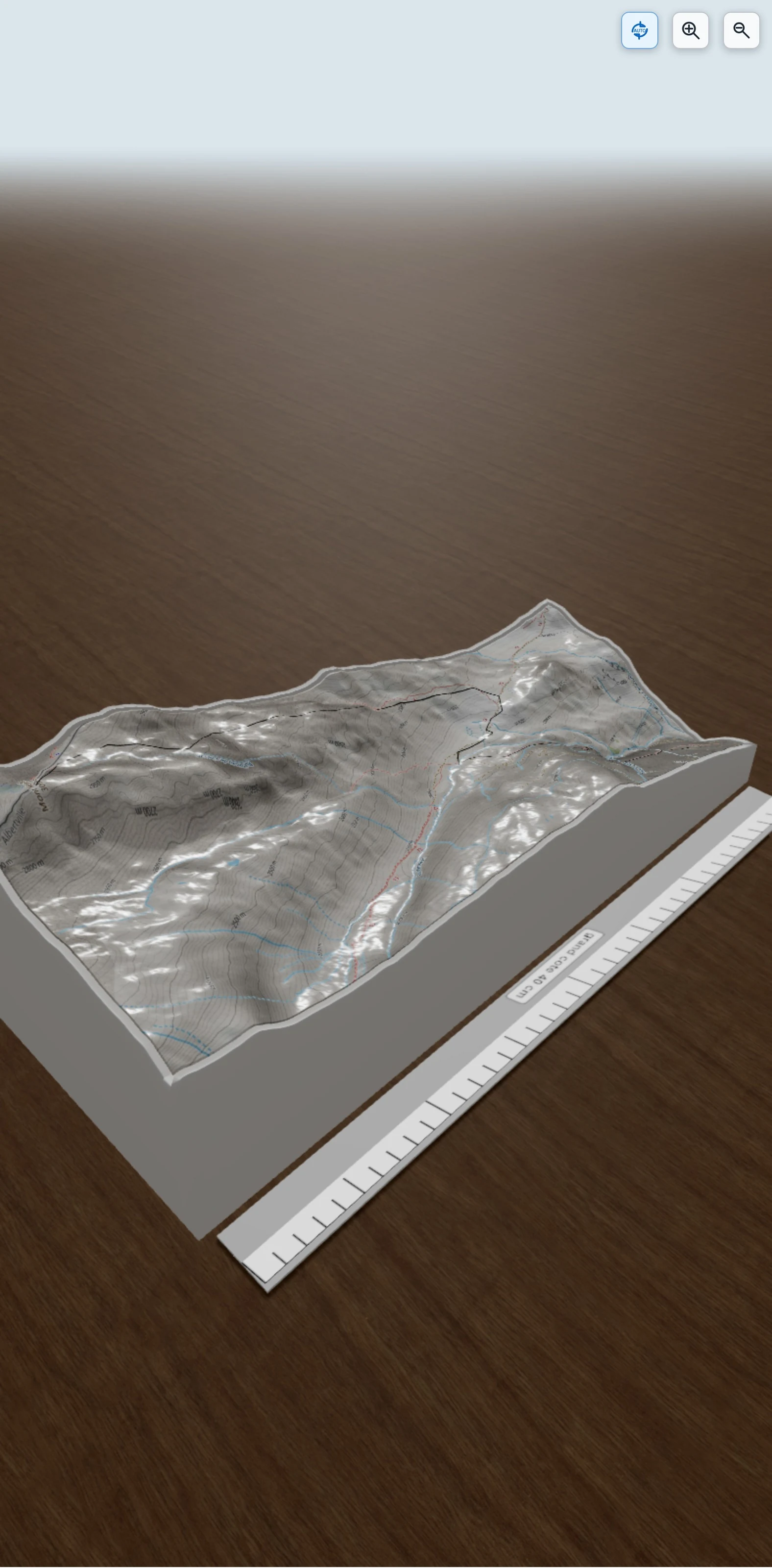 Carte en relief 3D de Le Mont Miravidi, avec relief topographique
