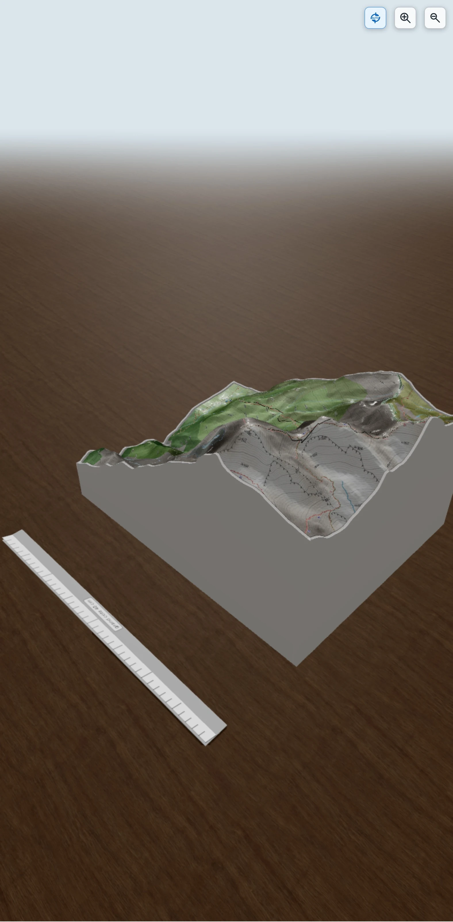 Carte en relief 3D de le mont vallier, avec relief topographique