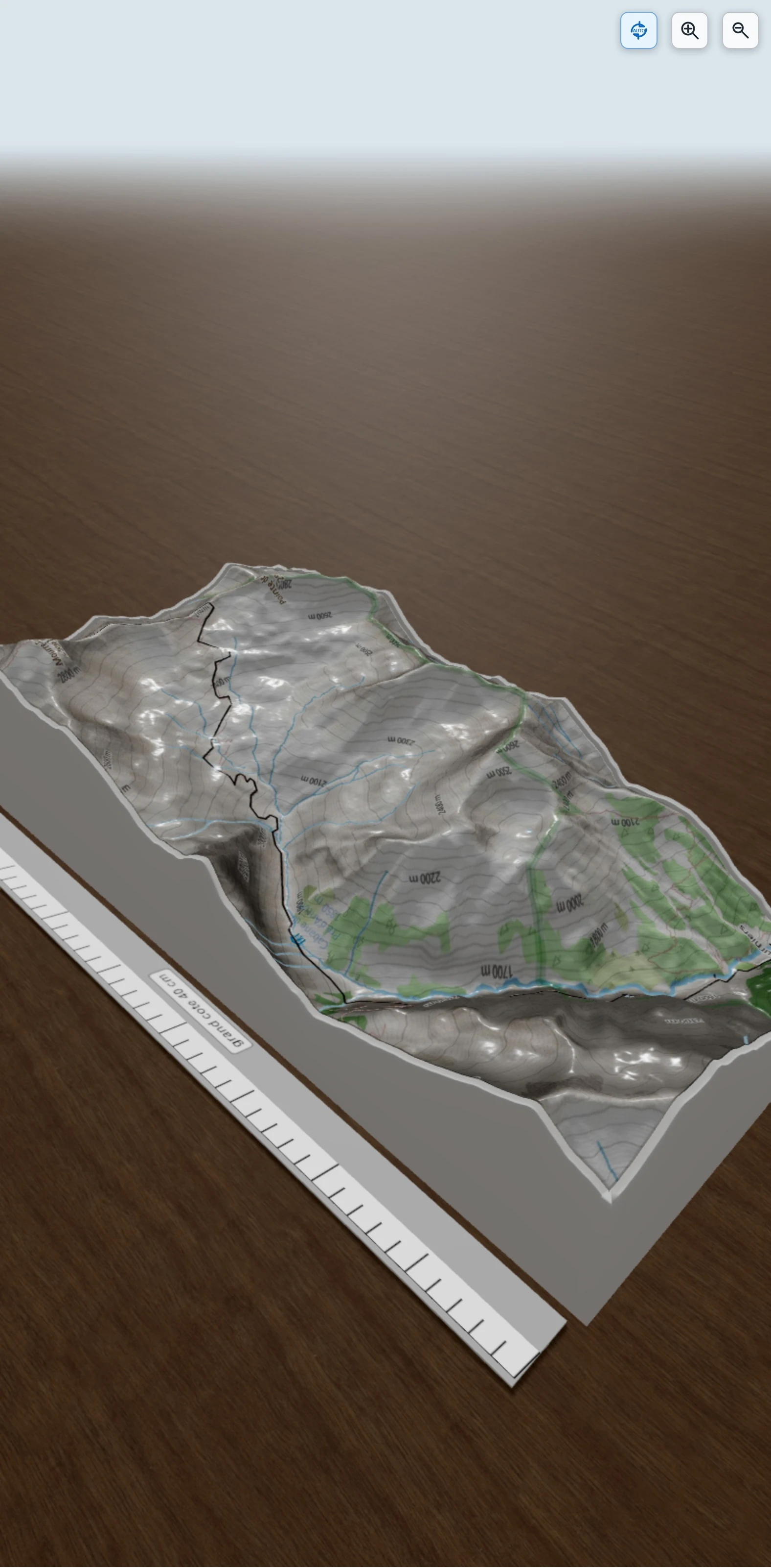 Carte en relief 3D de Le Mourre Froid, avec relief topographique