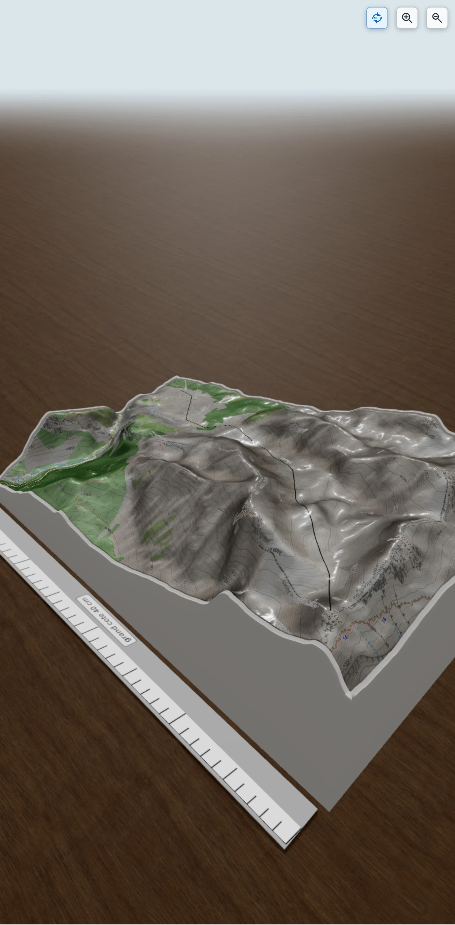 Carte en relief 3D de Le Nid par le vallon du Mas, avec relief topographique