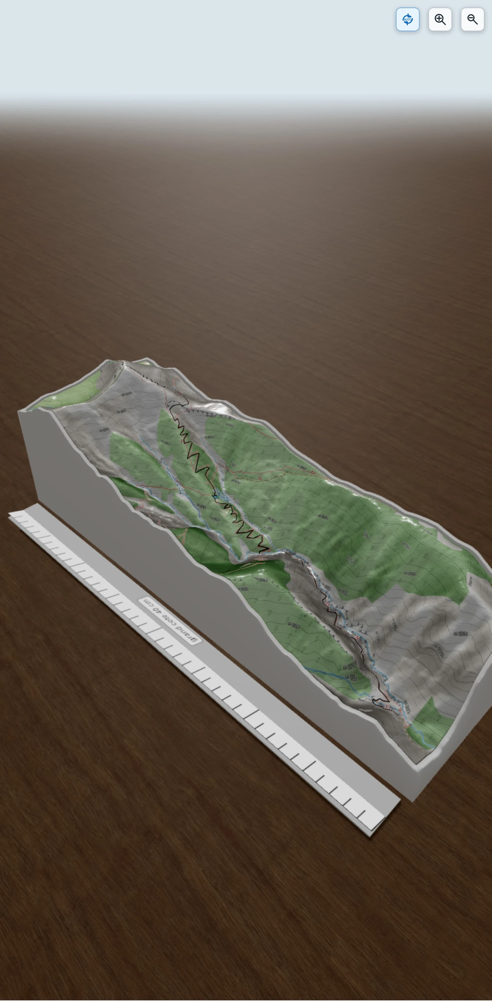Carte en relief 3D de le petit Coyer à envisager en bivouac, avec relief topographique