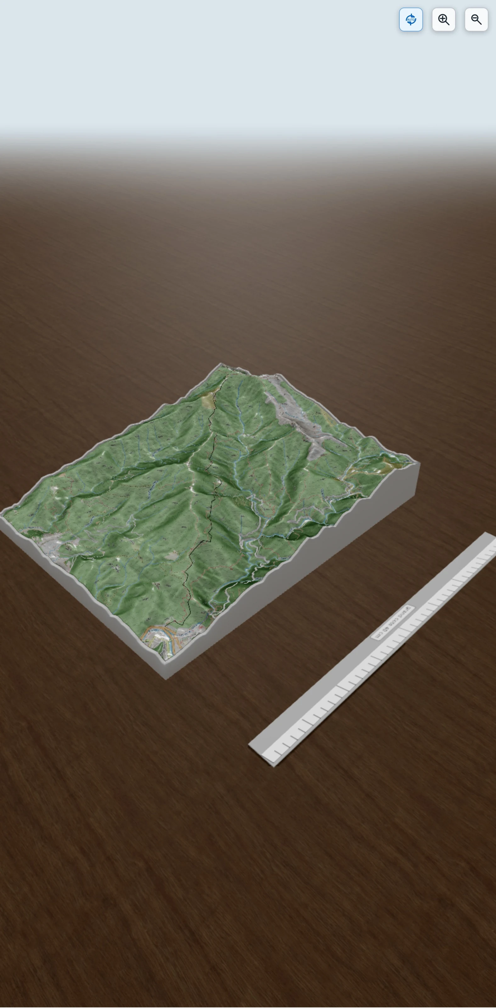 Carte en relief 3D de le roc de france ou de frausa, avec relief topographique