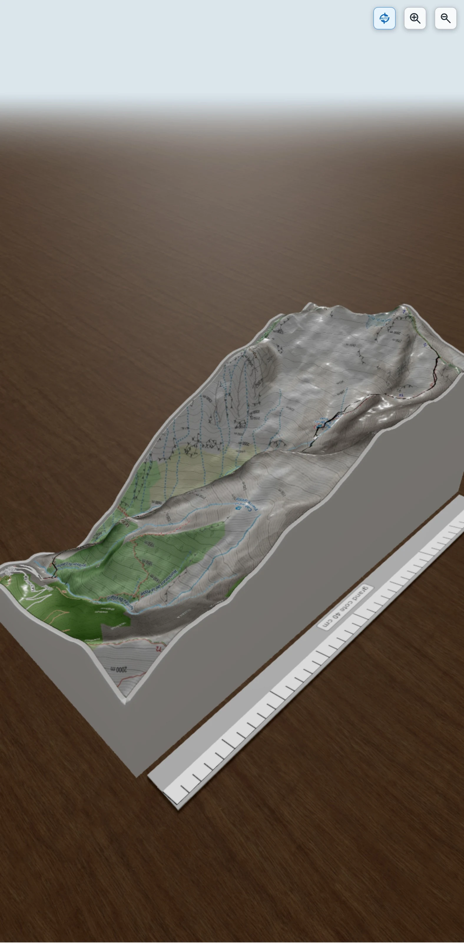 Carte en relief 3D de le rochail, avec relief topographique