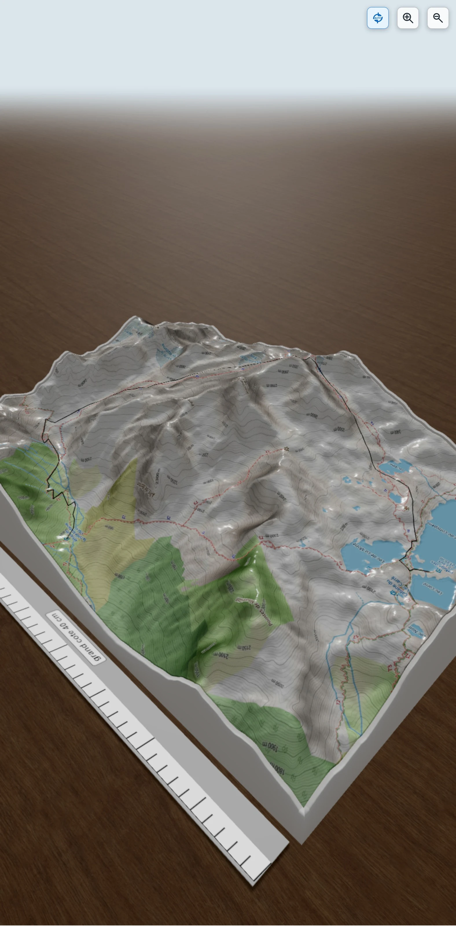 Carte en relief 3D de Le Rocher Blanc, avec relief topographique