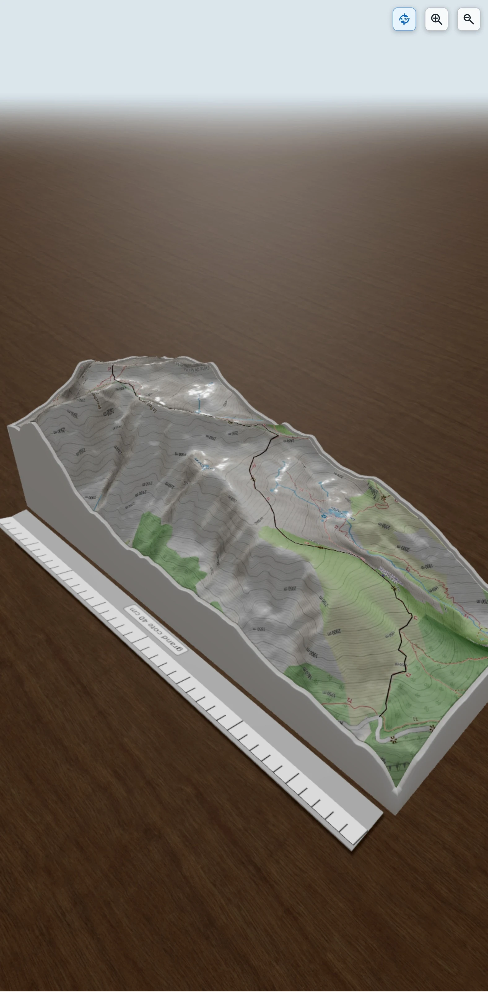 Carte en relief 3D de Le Taillefer, avec relief topographique