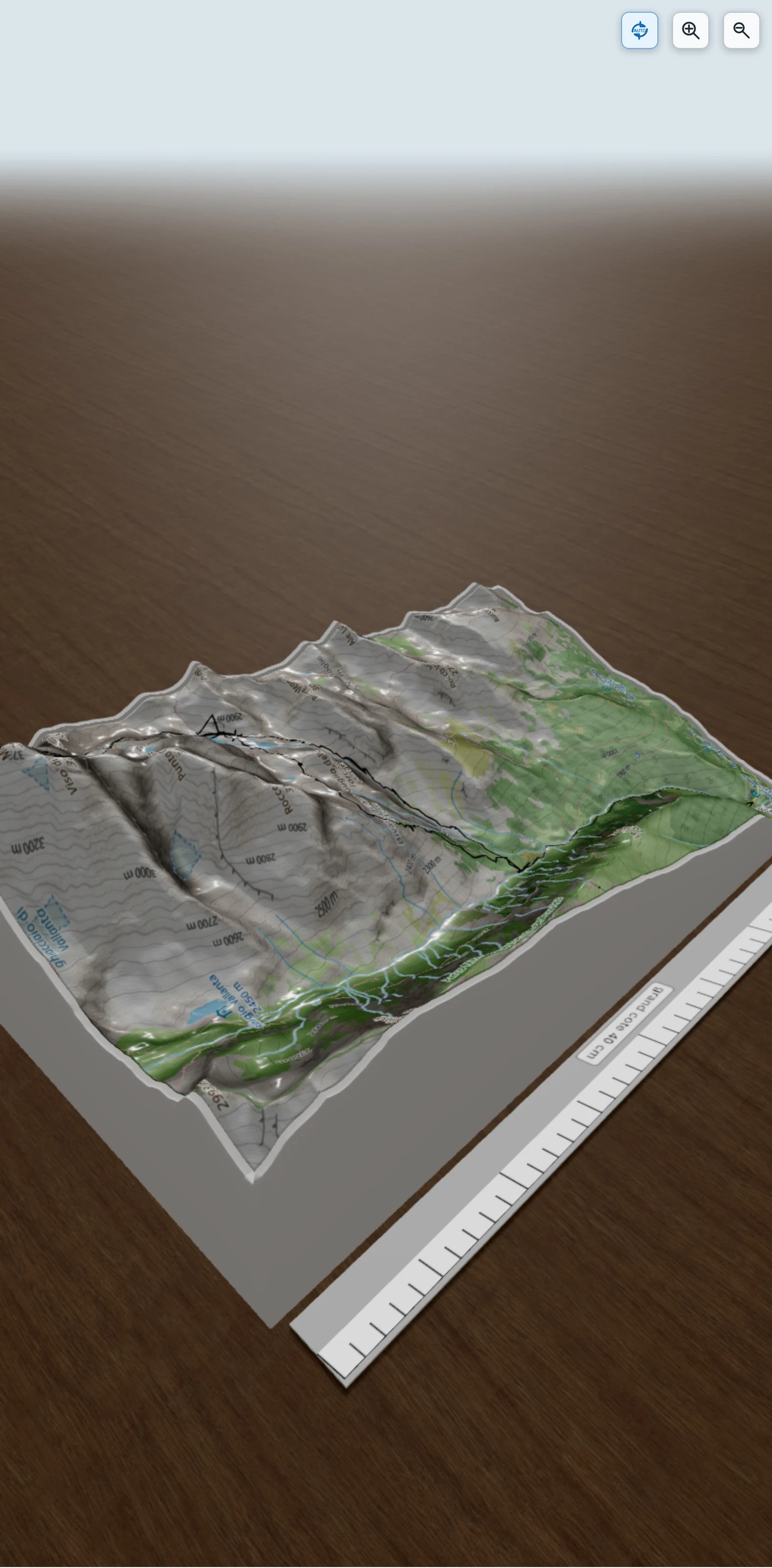 Carte en relief 3D de le viso, avec relief topographique