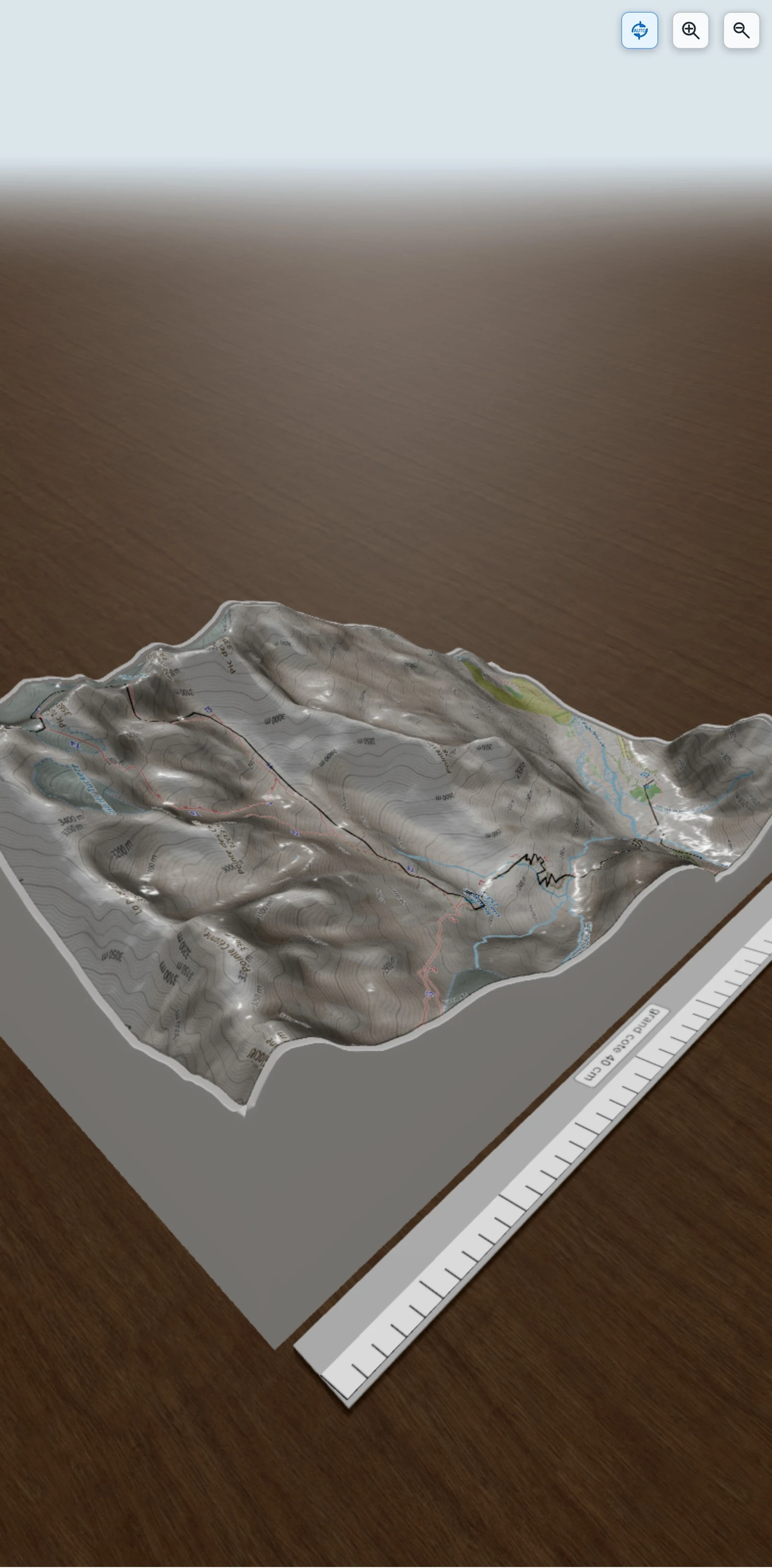 Carte en relief 3D de Les Agneaux (Ecrins), avec relief topographique