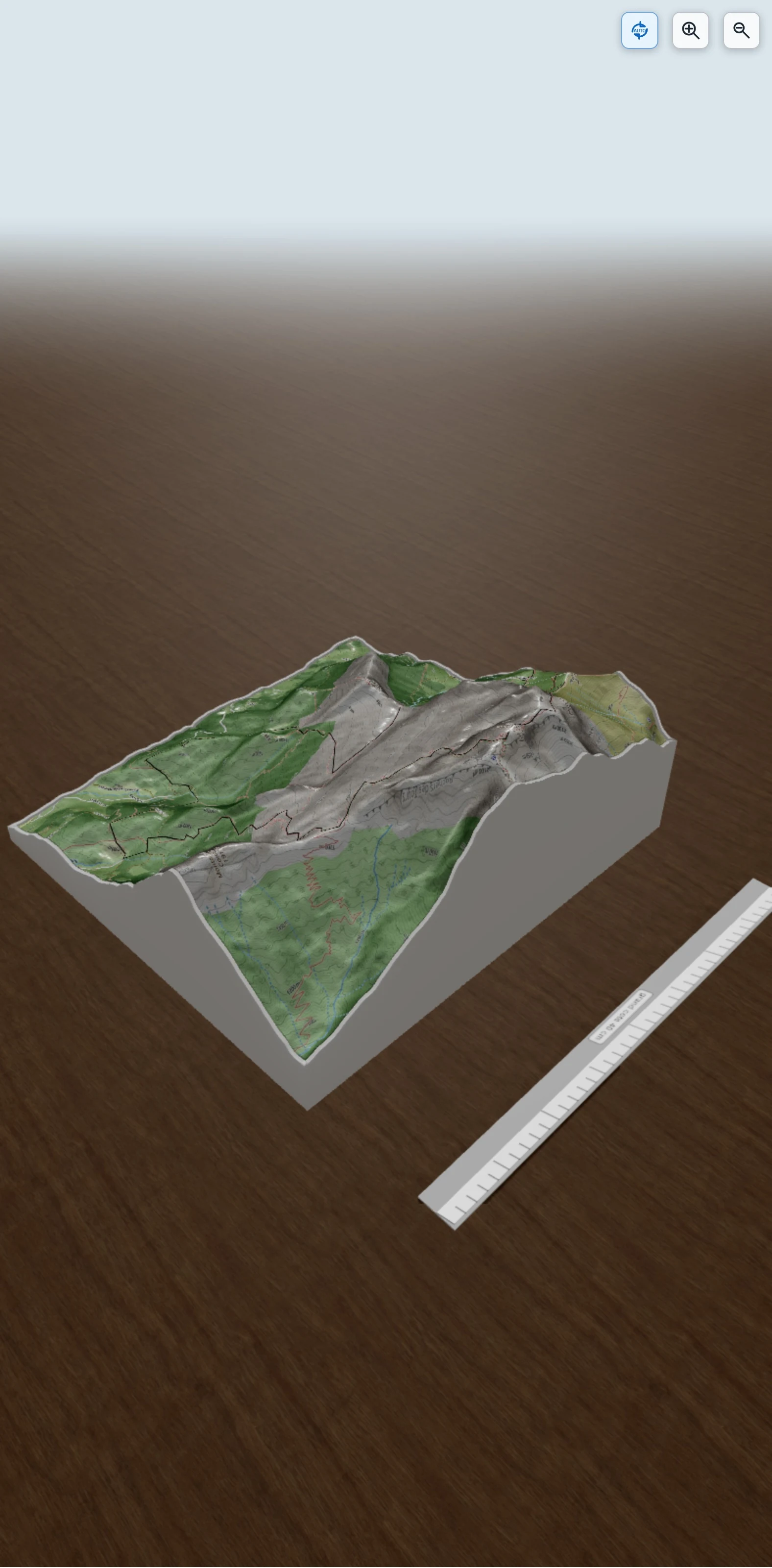 Carte en relief 3D de les clefs - la tournette, avec relief topographique