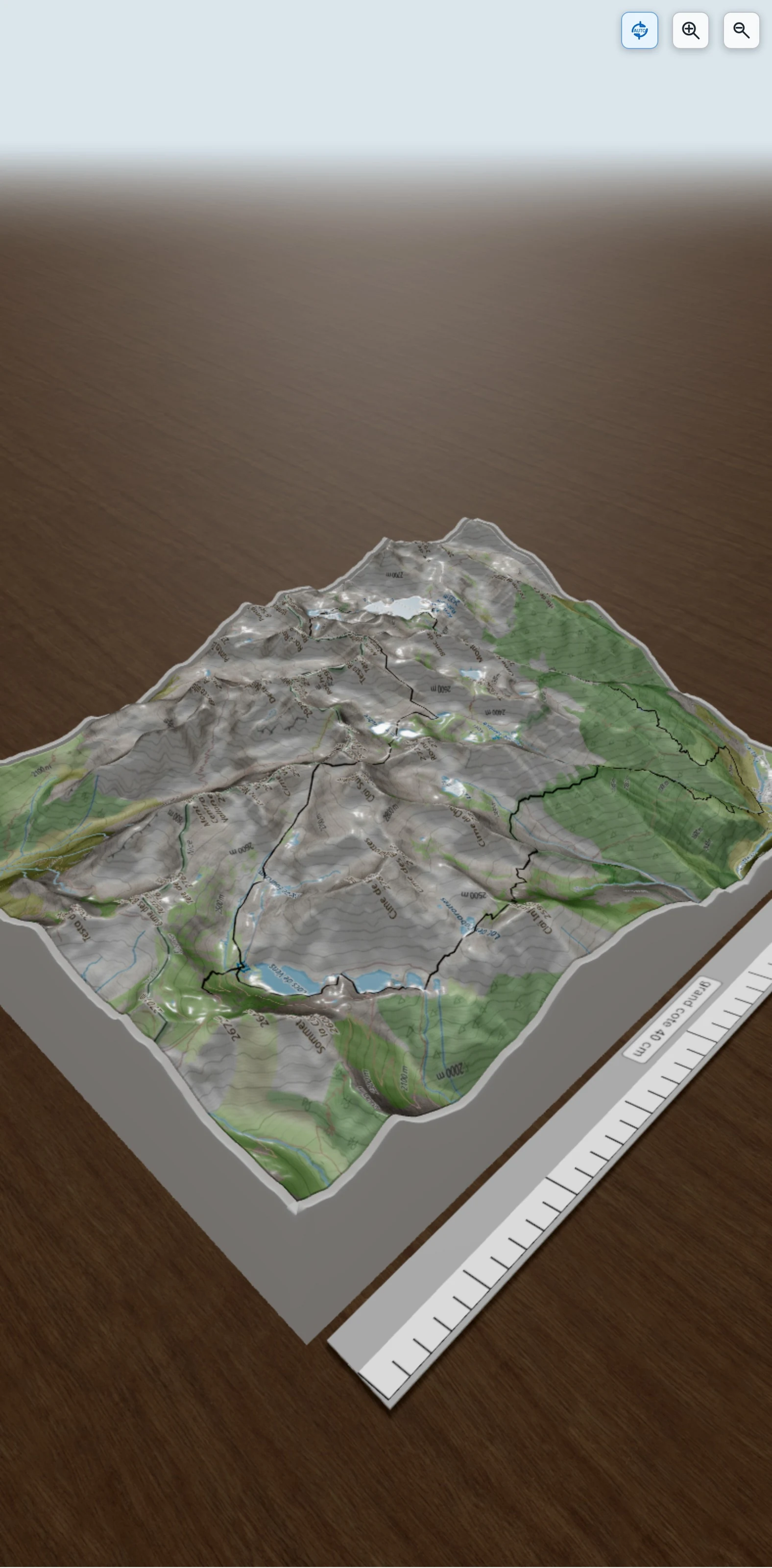 Carte en relief 3D de Les lacs de Saint-Etienne-de-Tinée, avec relief topographique