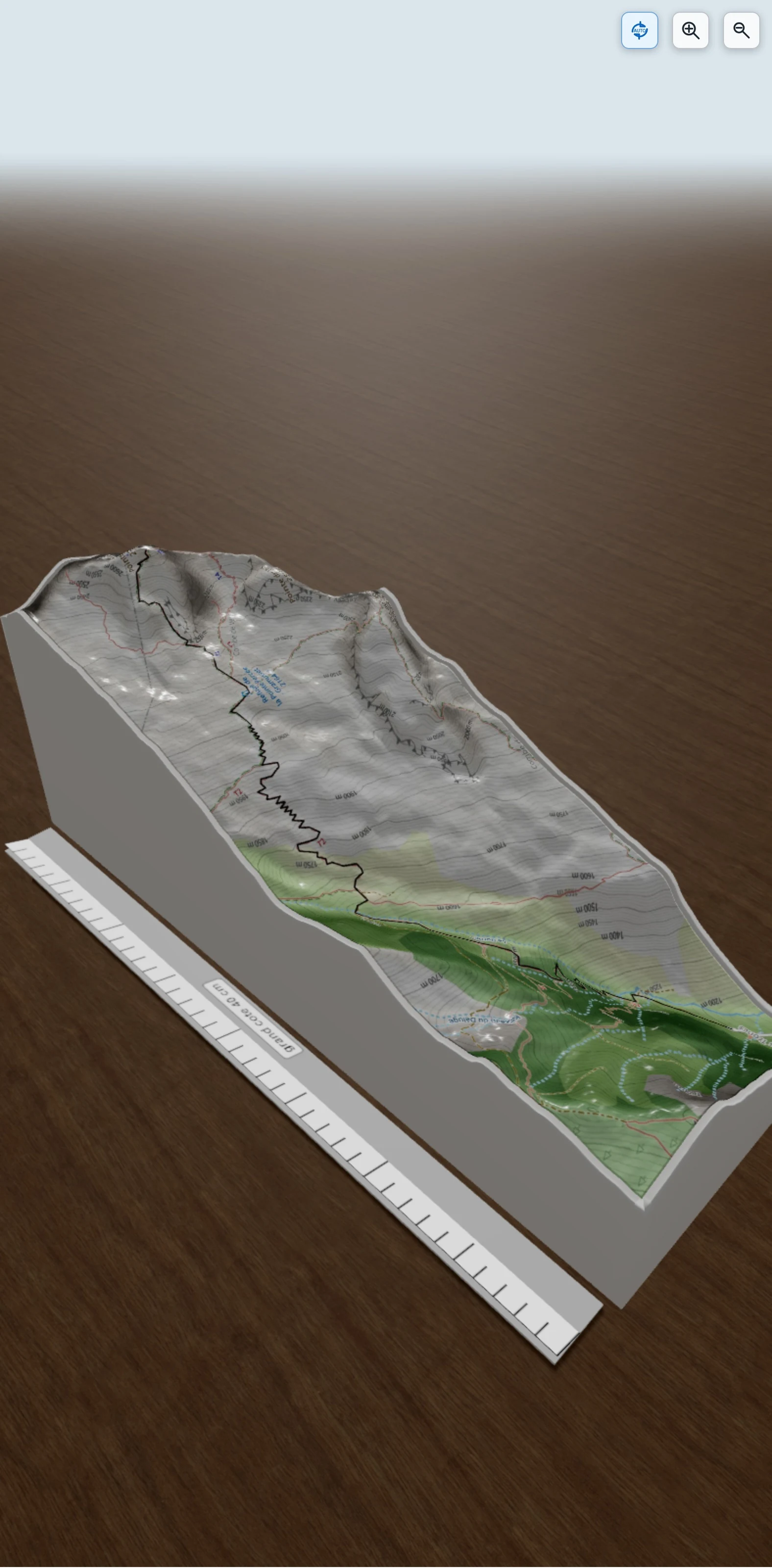Carte en relief 3D de Les Troncs_la Pointe percée, avec relief topographique