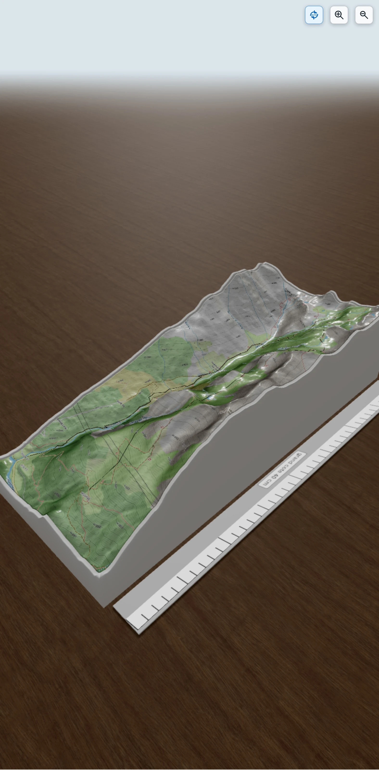 Carte en relief 3D de Liael - Montbas, avec relief topographique