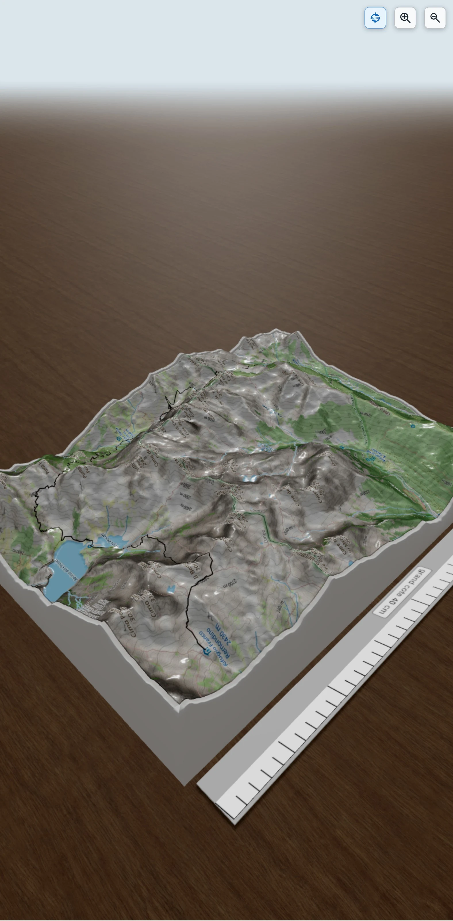 Carte en relief 3D de Madone de Fenestre -> Rifugio Remondino, avec relief topographique