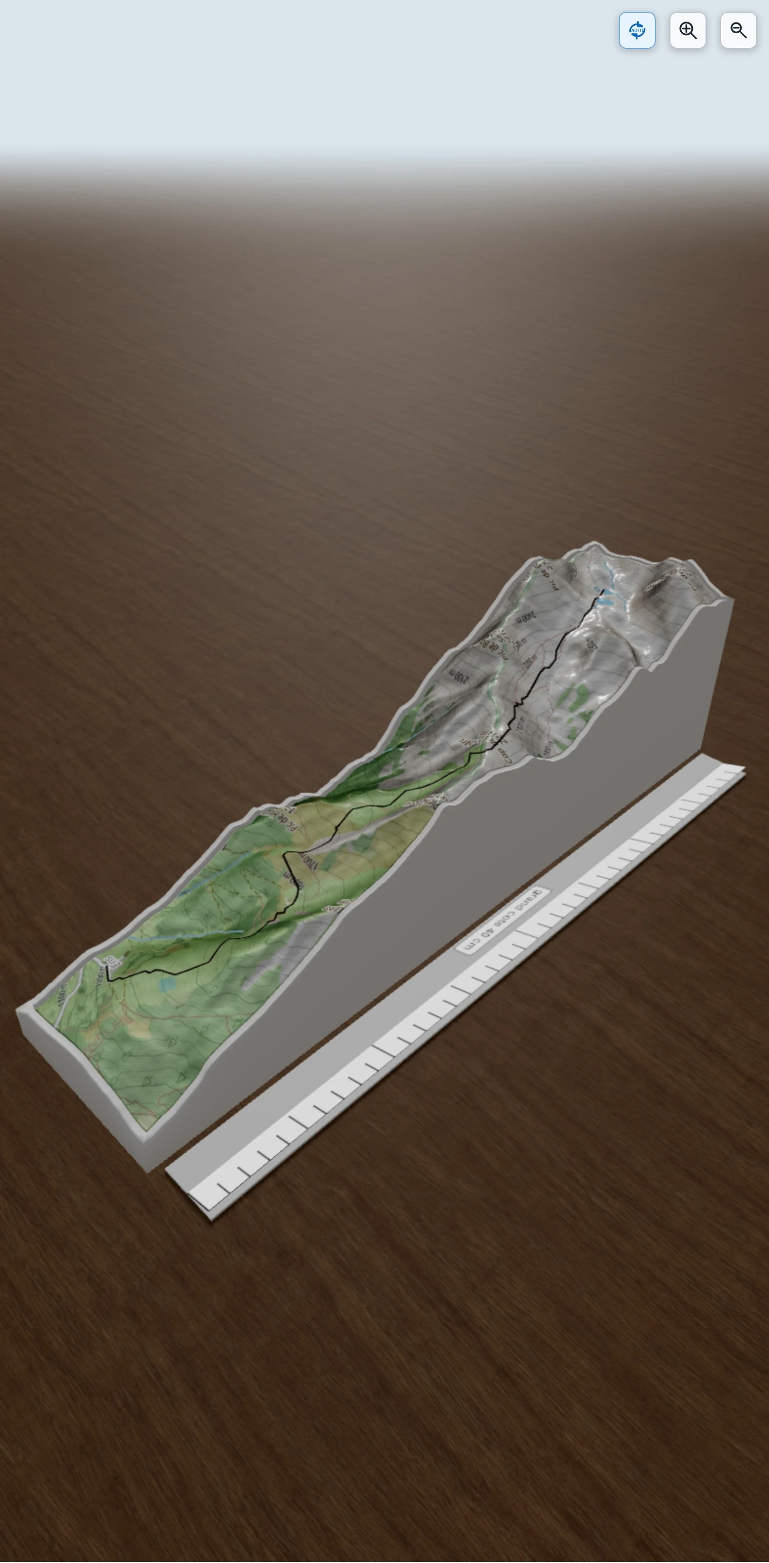 Carte en relief 3D de Mles lacs de consaterreon croquis, avec relief topographique