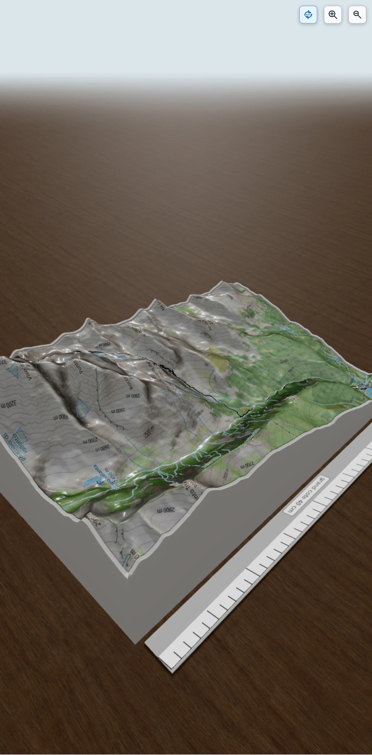 Carte en relief 3D de Mon Viso depuis Castella, avec relief topographique