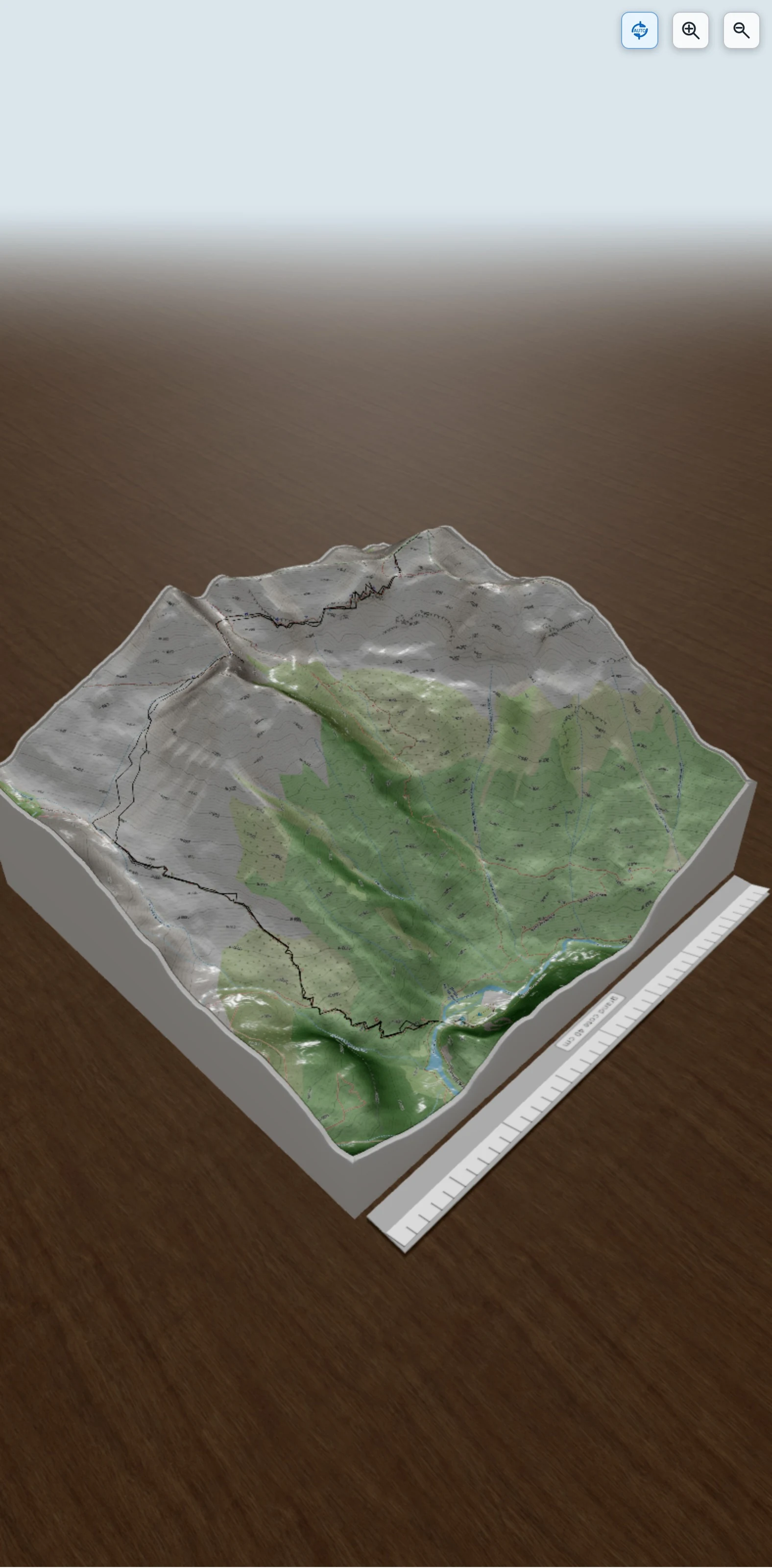 Carte en relief 3D de Mondarruego, avec relief topographique