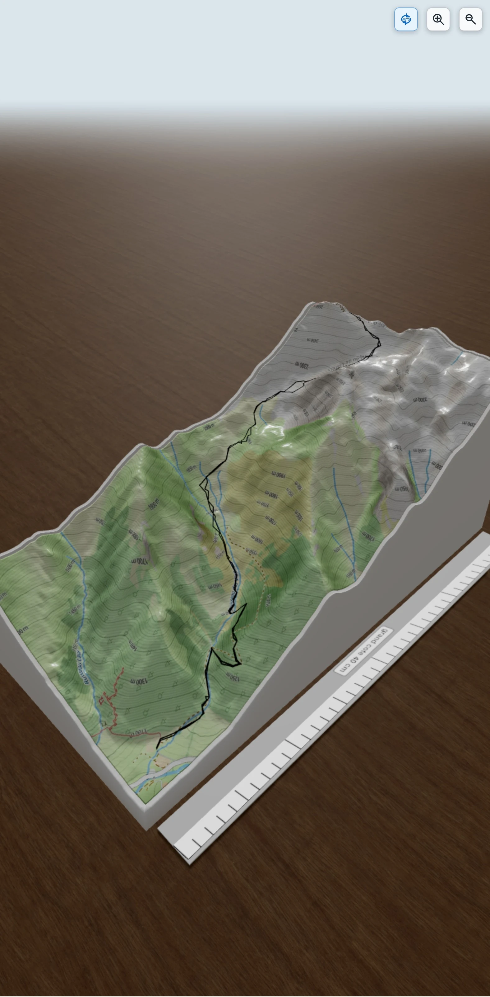 Carte en relief 3D de Monné / Moun Né de Cauterets, avec relief topographique