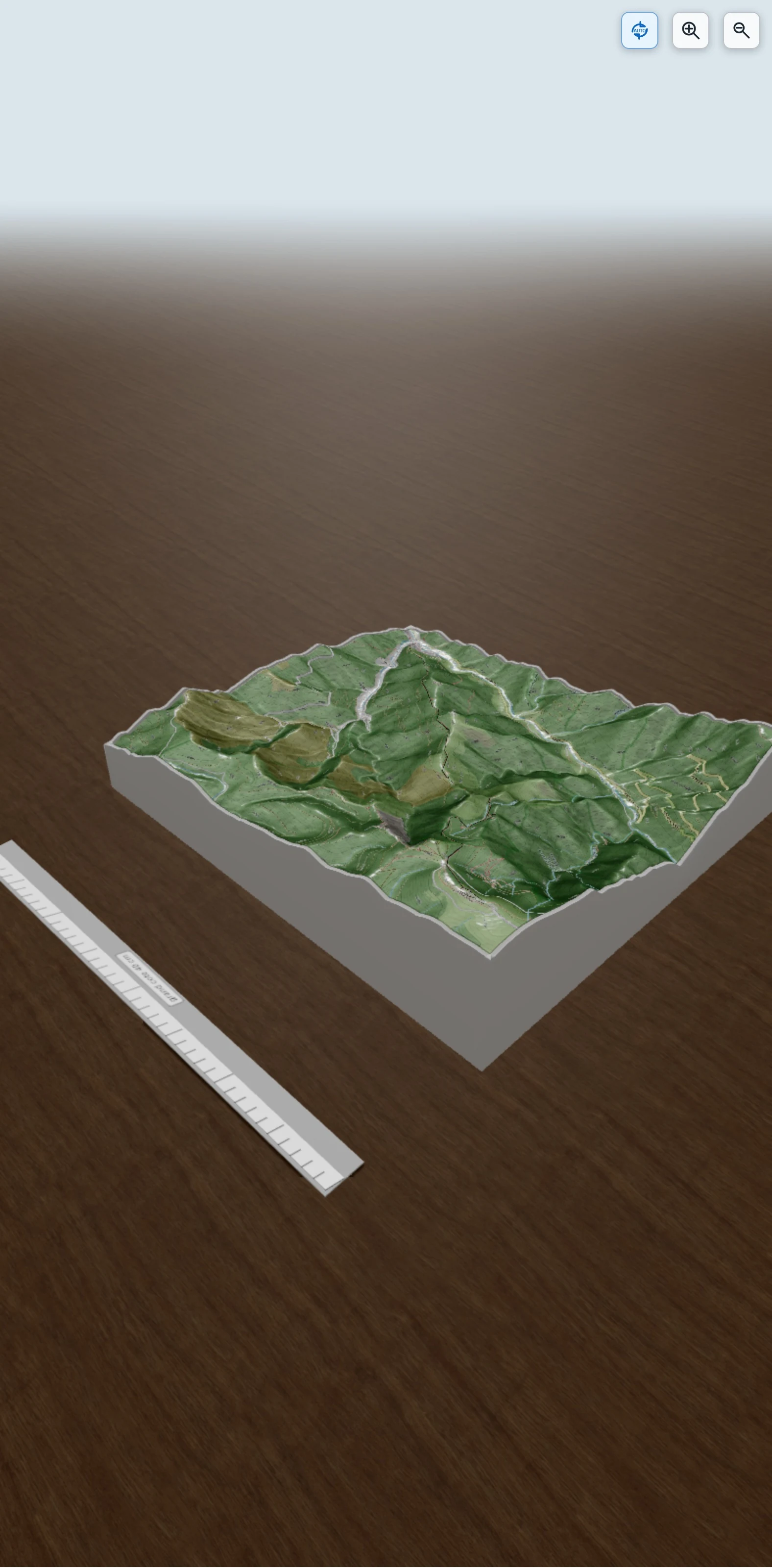 Carte en relief 3D de Mont Aigoual par les 4000 marches, avec relief topographique