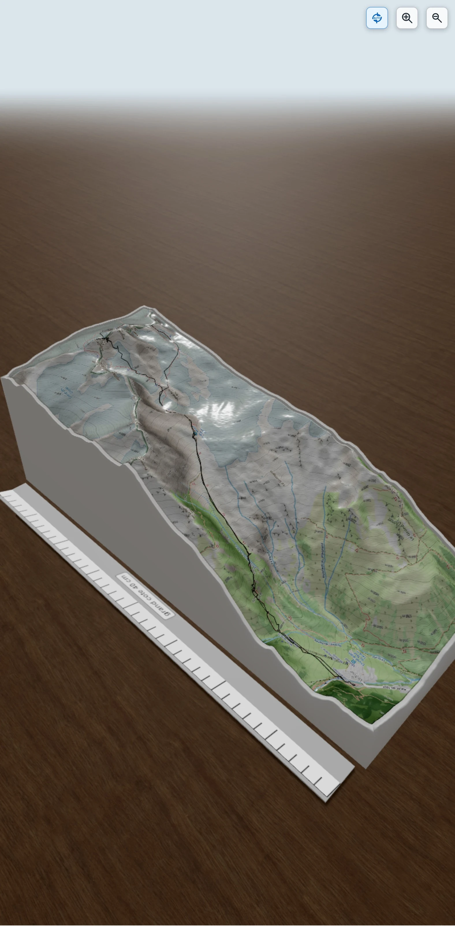 Carte en relief 3D de Mont BLanc - Aiguille du tour, avec relief topographique