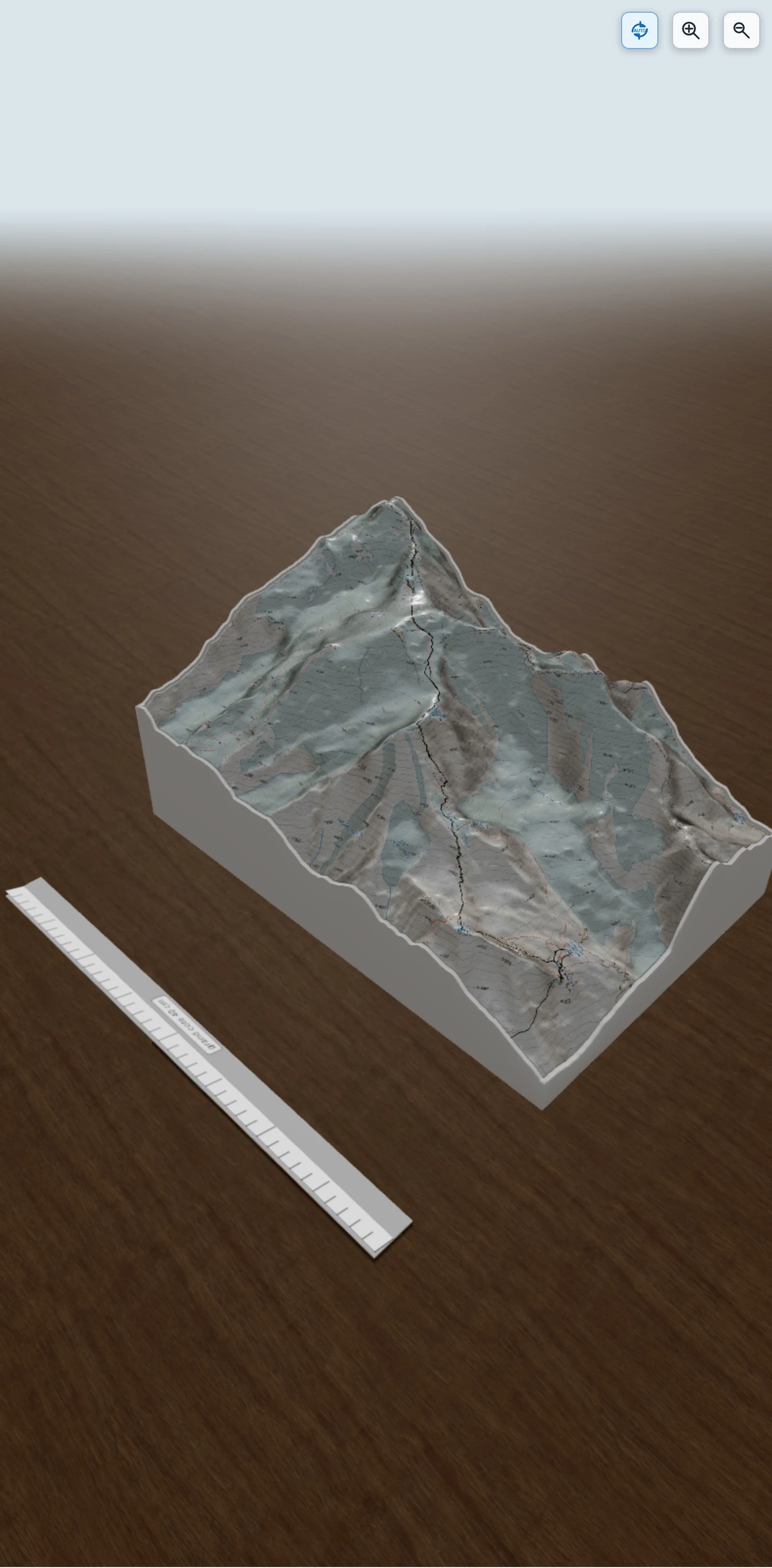 Carte en relief 3D de mont blanc, avec relief topographique