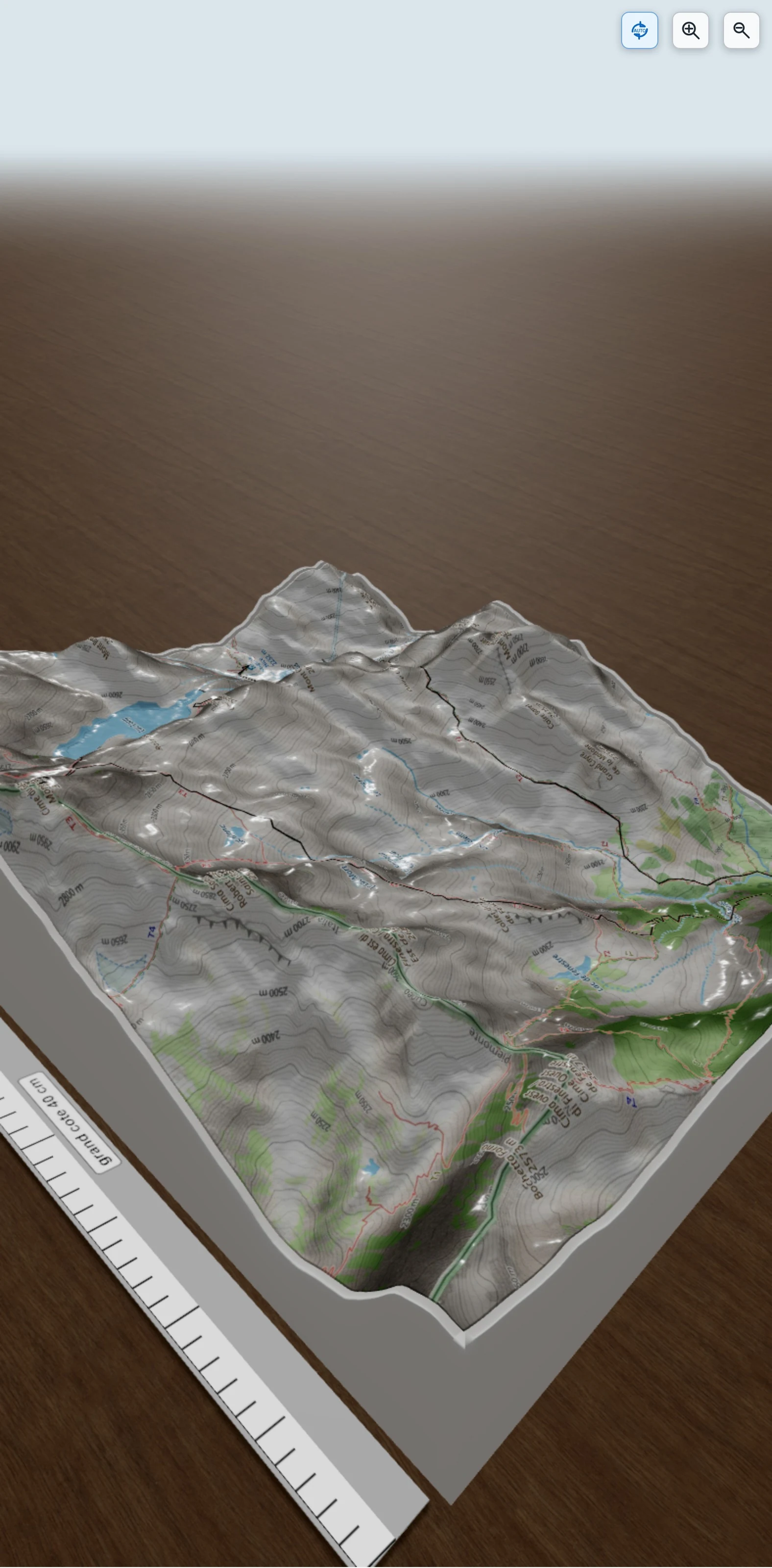 Carte en relief 3D de Mont Gélas par le refuge de Nice et depuis la madone de Fenestre, avec relief topographique