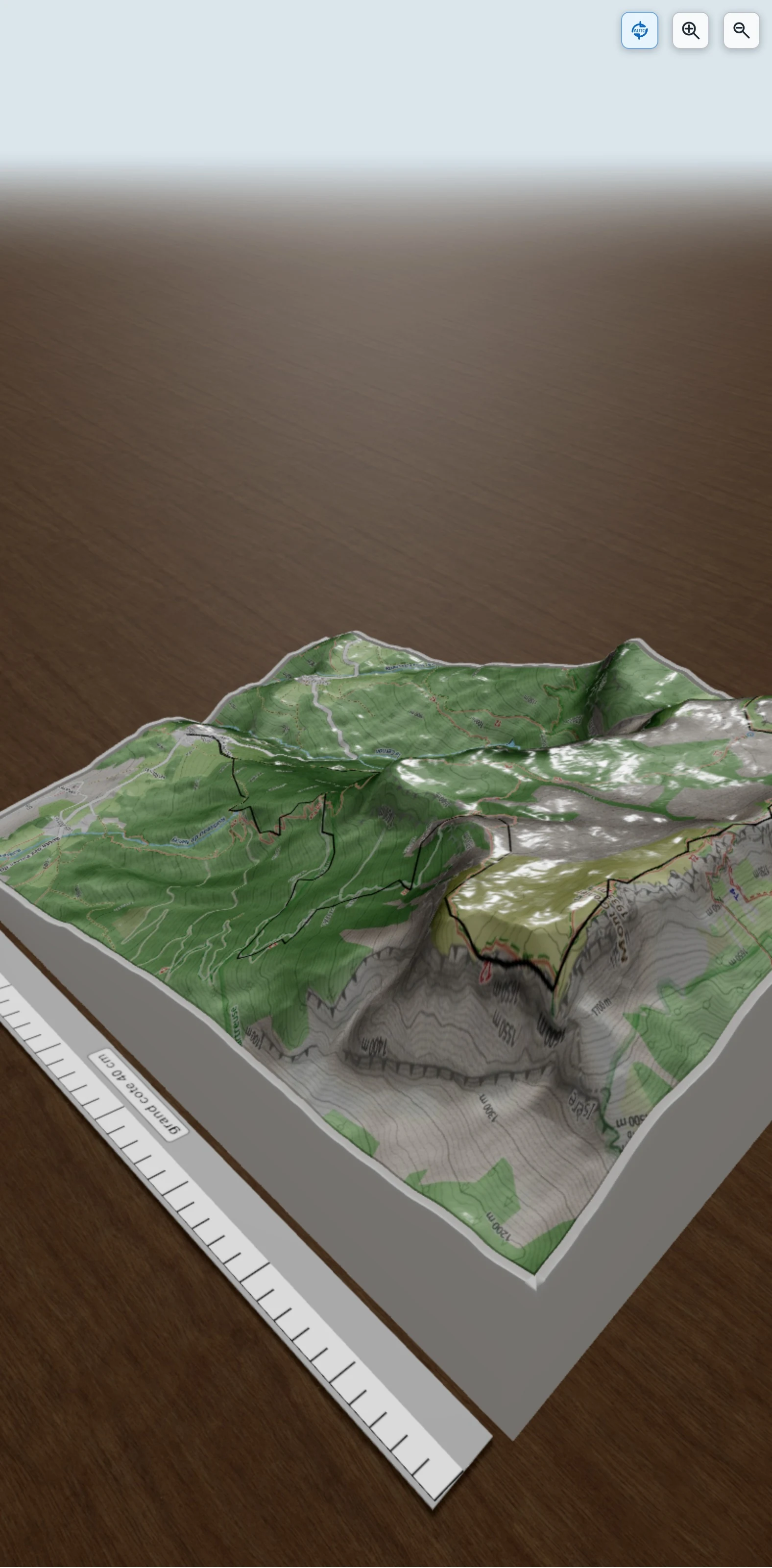 Carte en relief 3D de Mont Granier circuit depuis Chapareillan, avec relief topographique