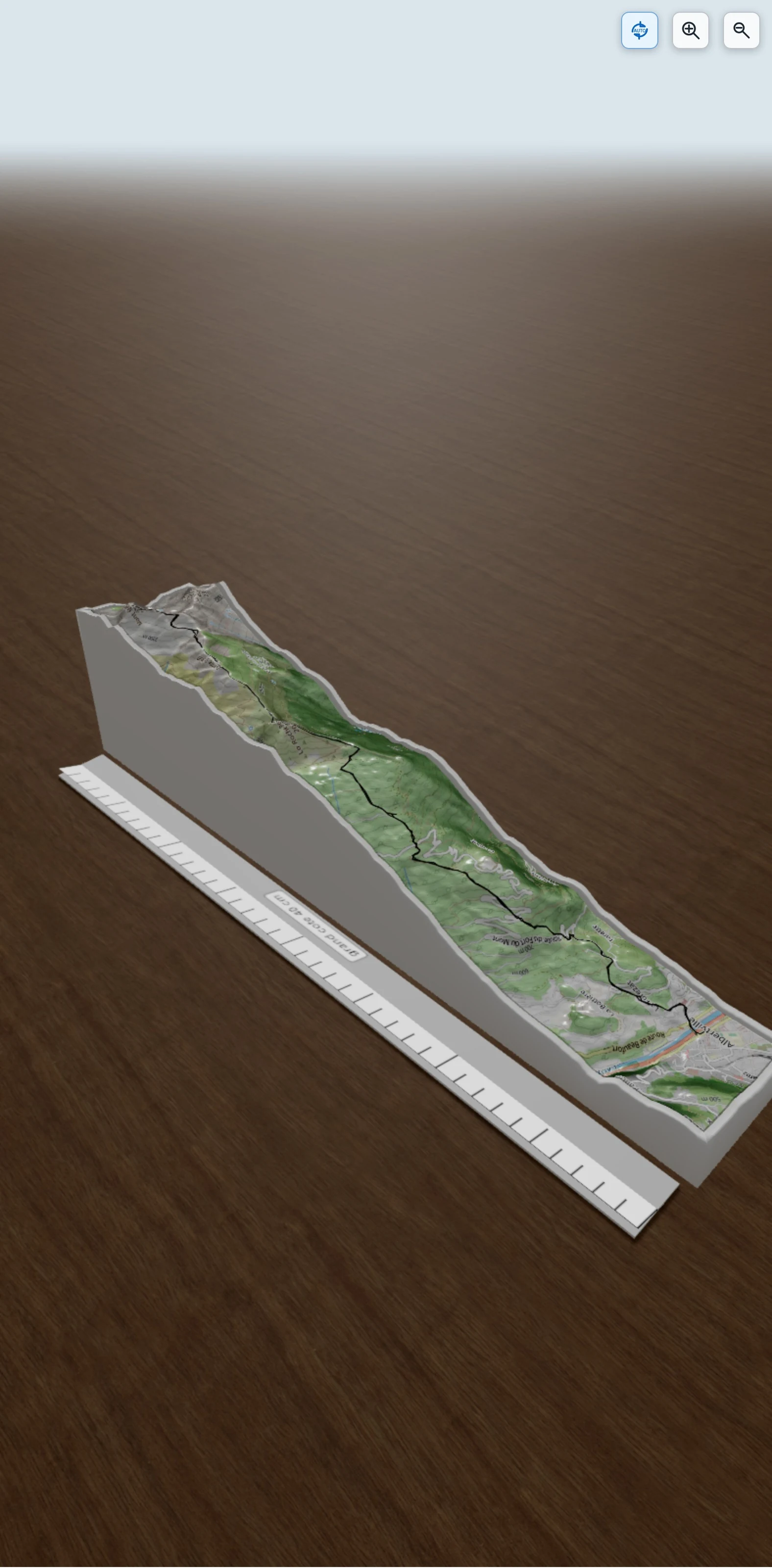 Carte en relief 3D de Mont Mirantin, avec relief topographique