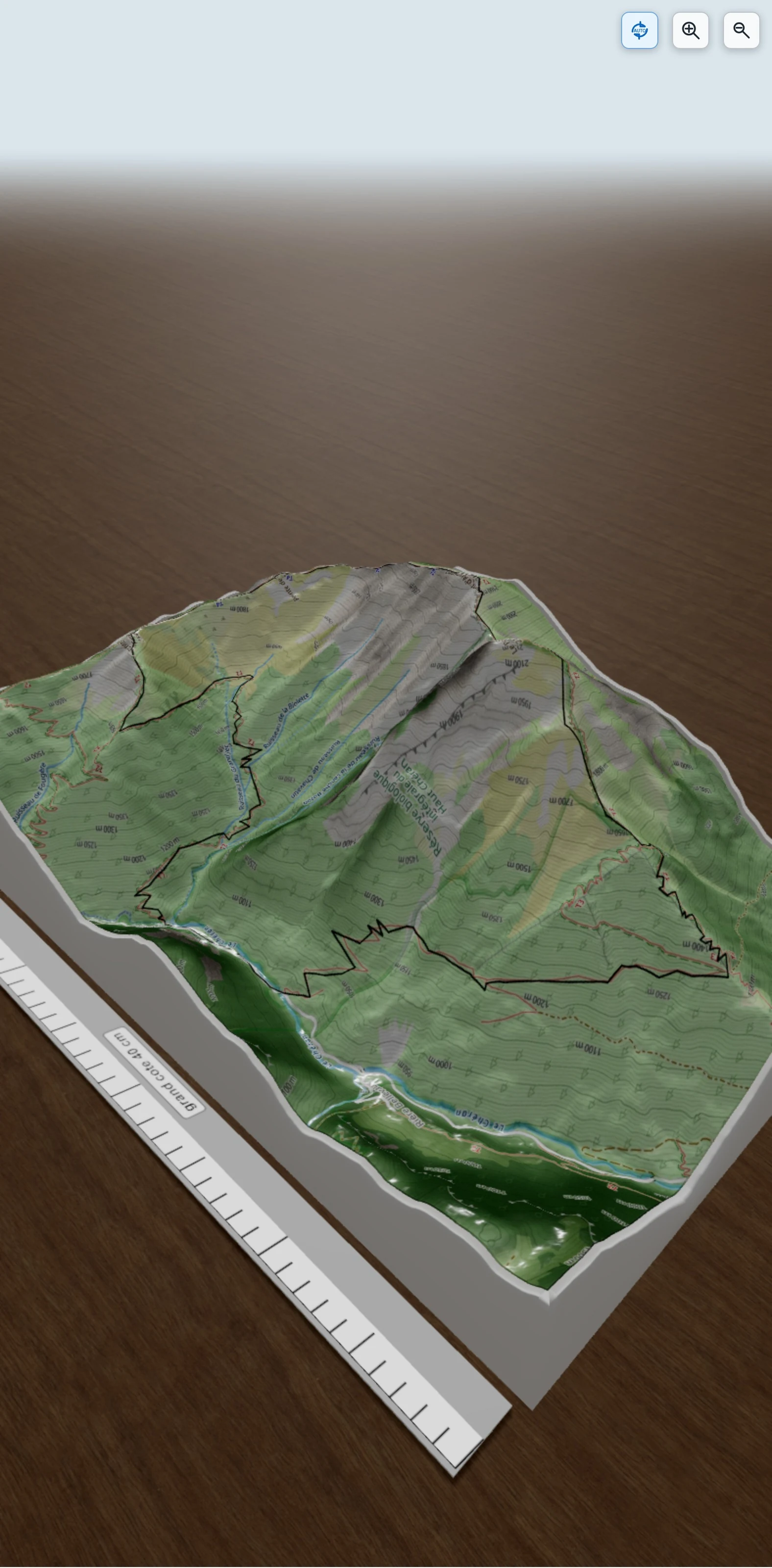 Carte en relief 3D de Mont Pecloz par les Arrêtes, avec relief topographique