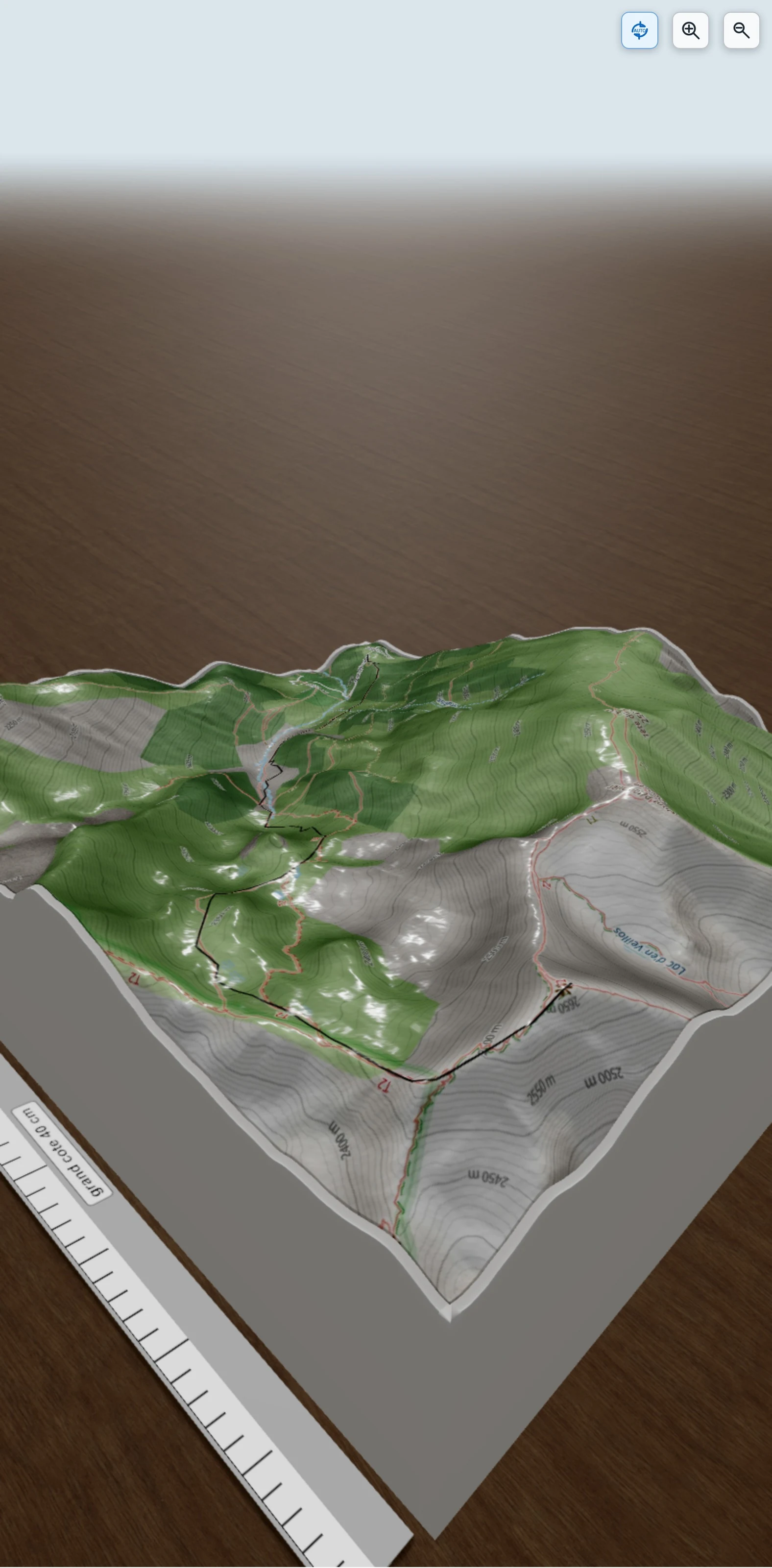 Carte en relief 3D de Mont Pépoiri, avec relief topographique
