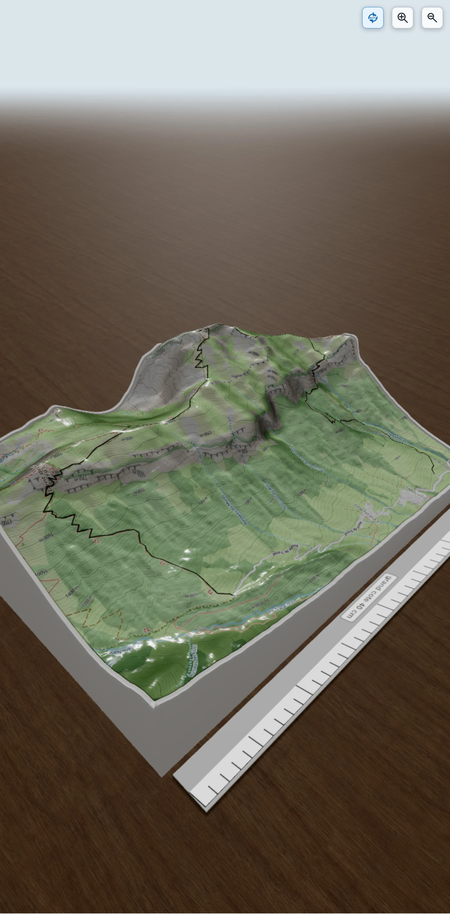 Carte en relief 3D de MONT TRELOD - MAGNOUX - CORNES, avec relief topographique