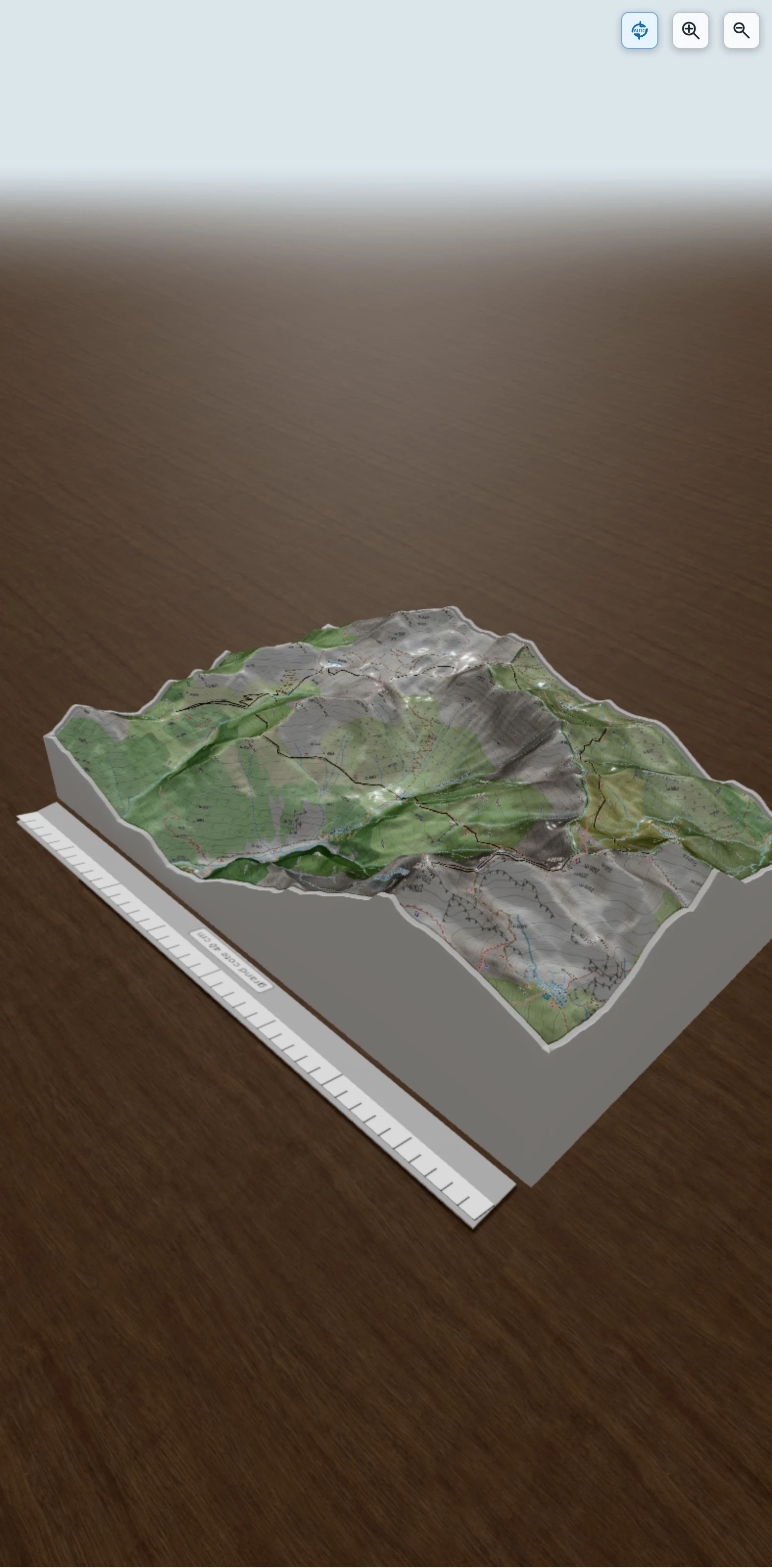 Carte en relief 3D de Mont Valier (2838m), avec relief topographique