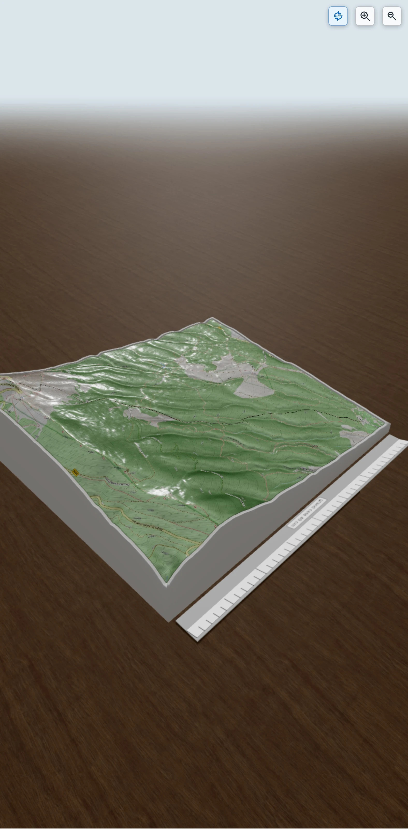 Carte en relief 3D de mont ventoux, avec relief topographique